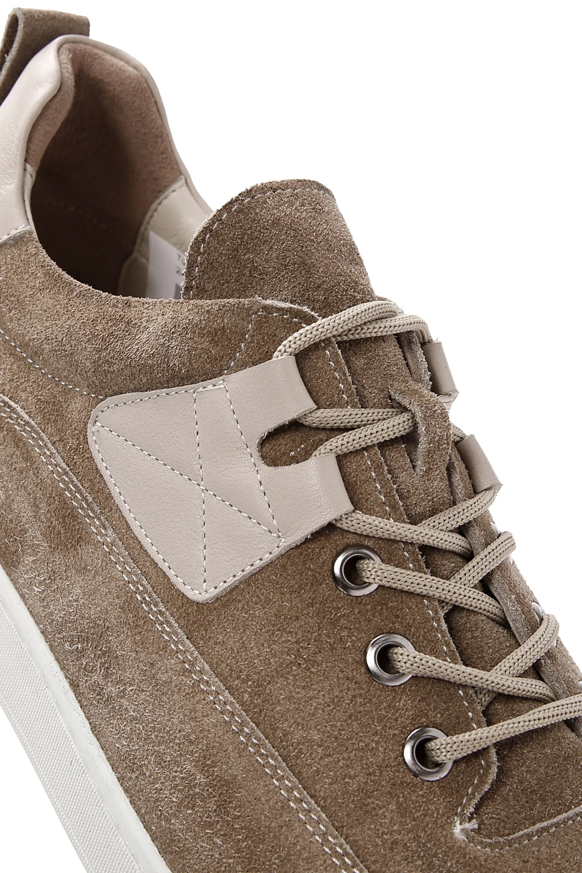 Erkek Vizon Bağcıklı Süet Deri Sneaker - Image 11