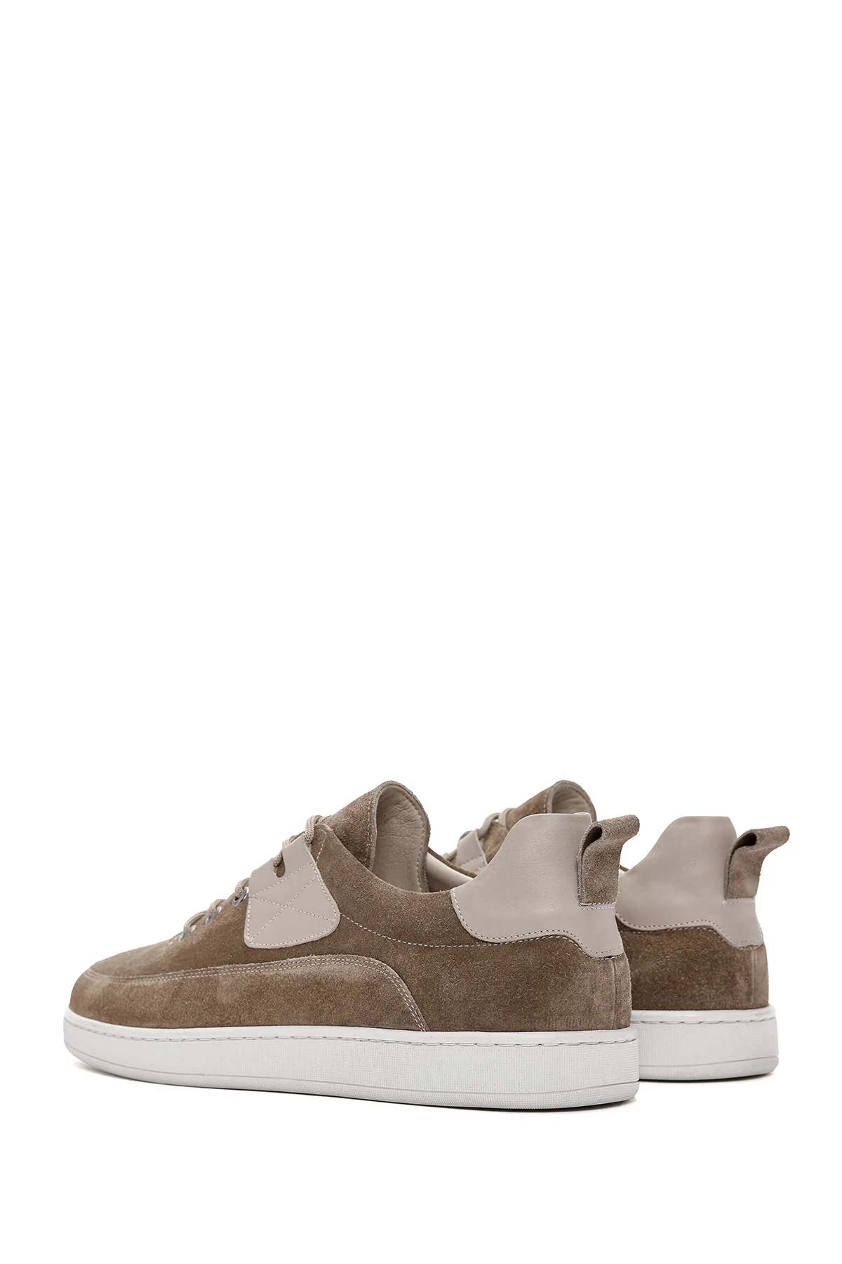 Erkek Vizon Bağcıklı Süet Deri Sneaker - Image 6