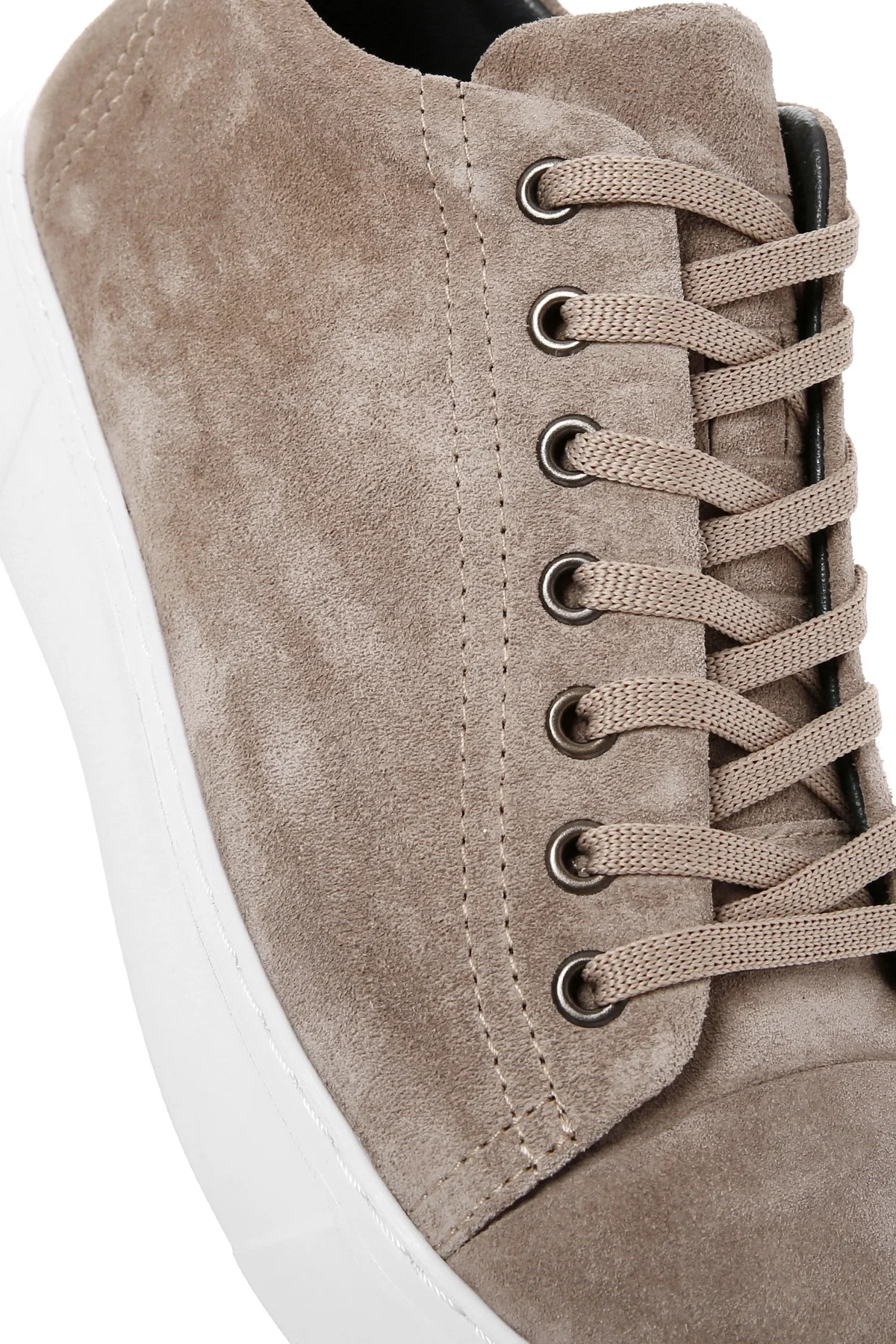 Erkek Vizon Bağcıklı Süet Deri Sneaker - Image 10