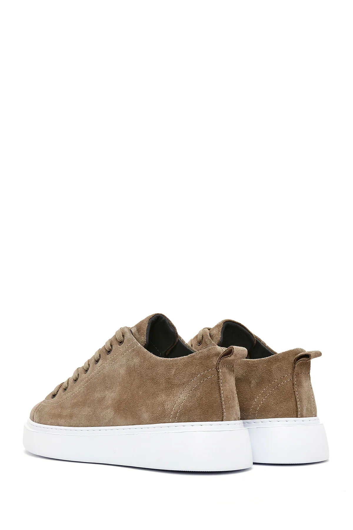 Erkek Vizon Bağcıklı Süet Deri Sneaker - Image 5