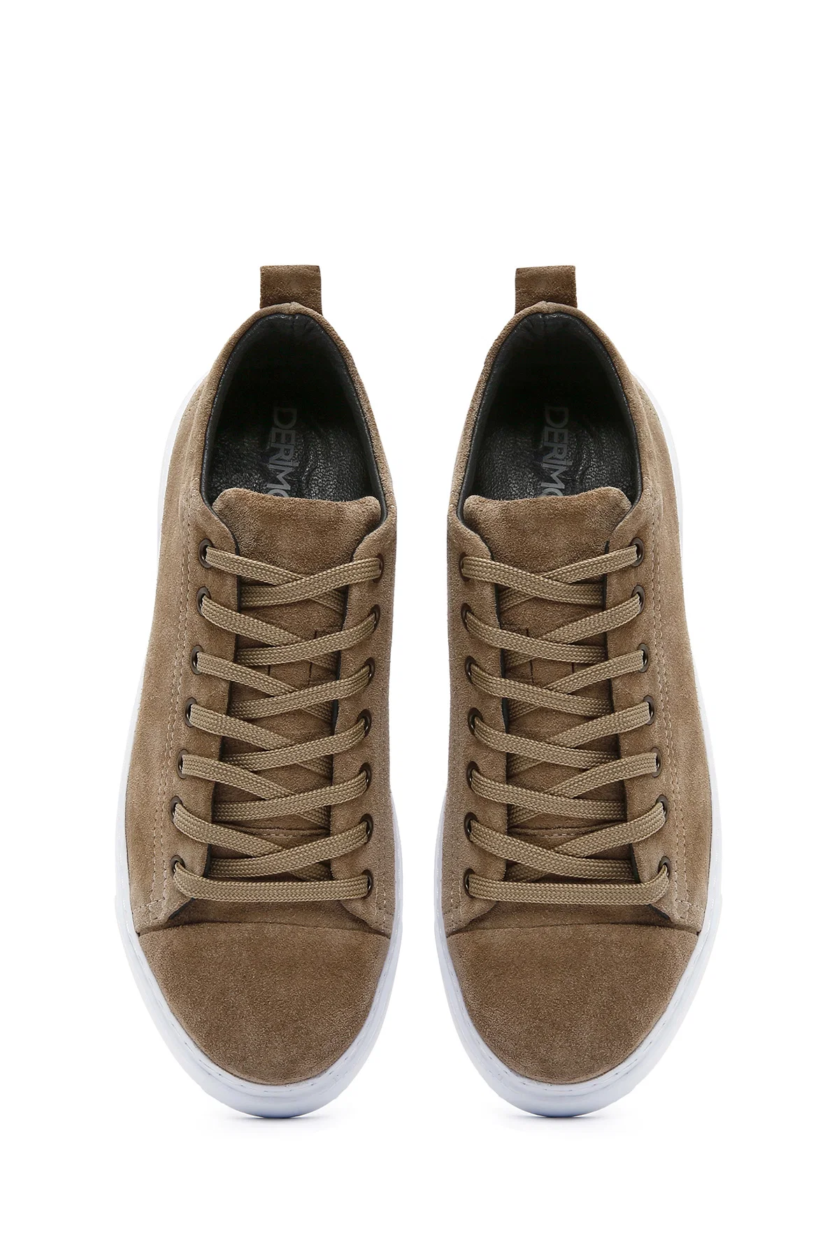 Erkek Vizon Bağcıklı Süet Deri Sneaker - Image 7