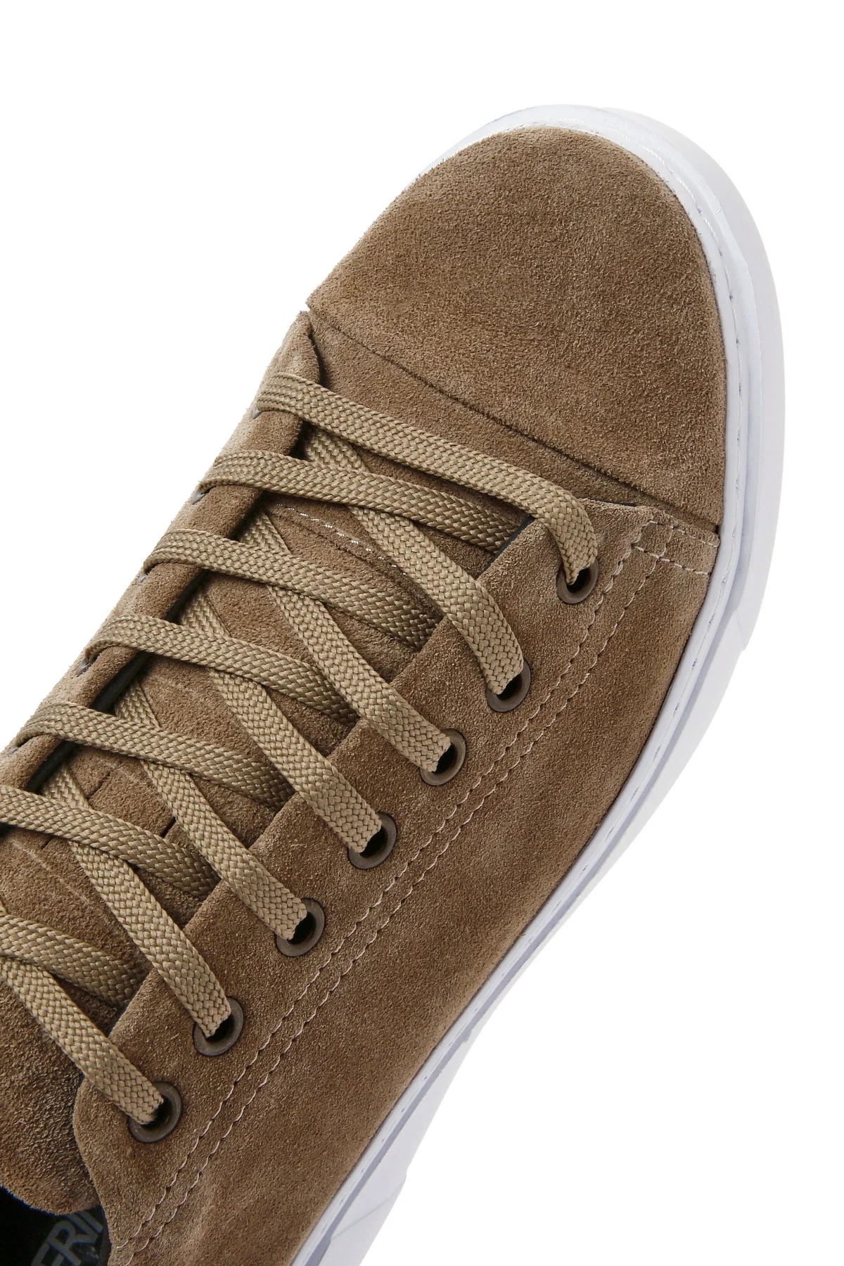 Erkek Vizon Bağcıklı Süet Deri Sneaker - Image 9