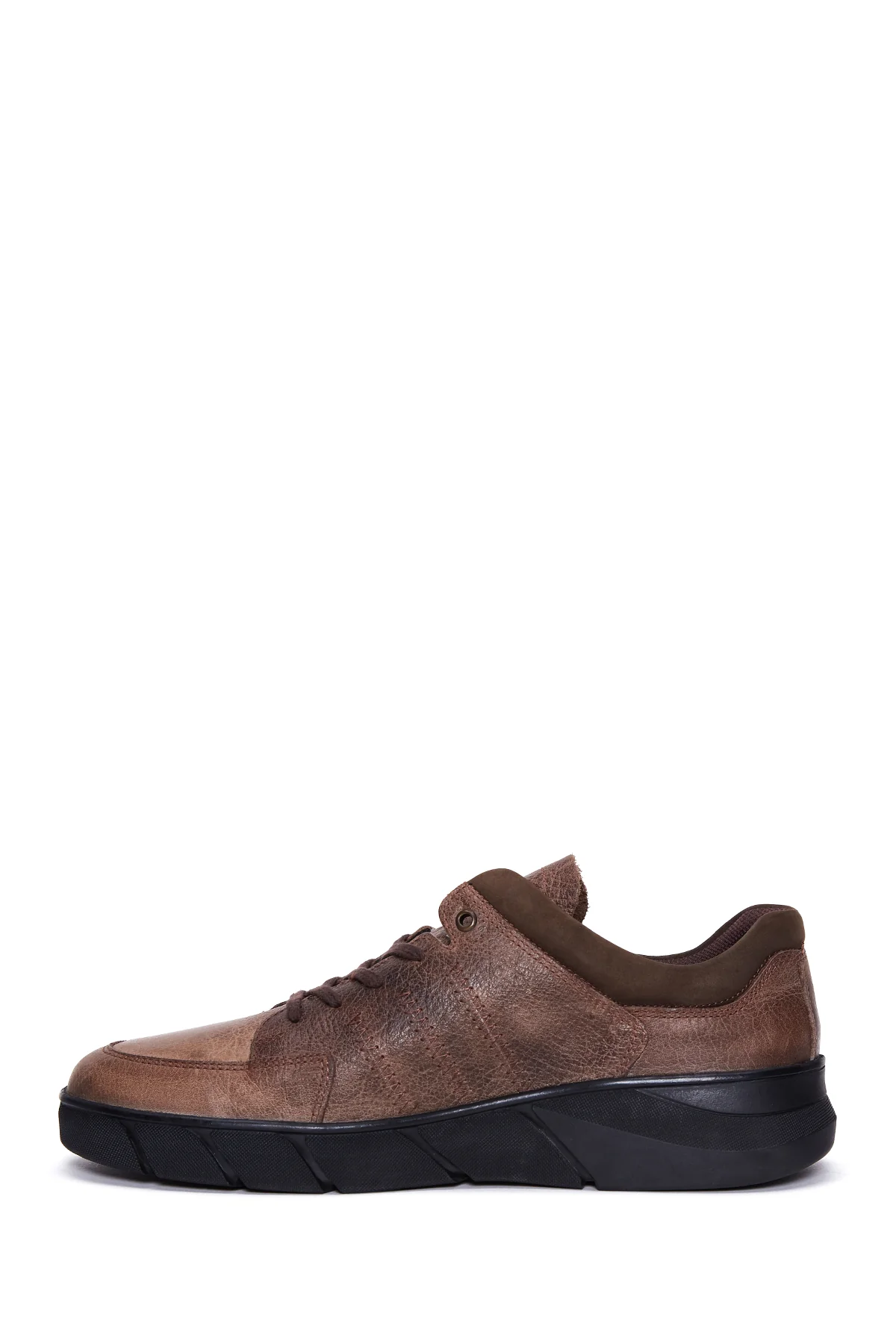 Erkek Vizon Deri Casual Sneaker - Image 2