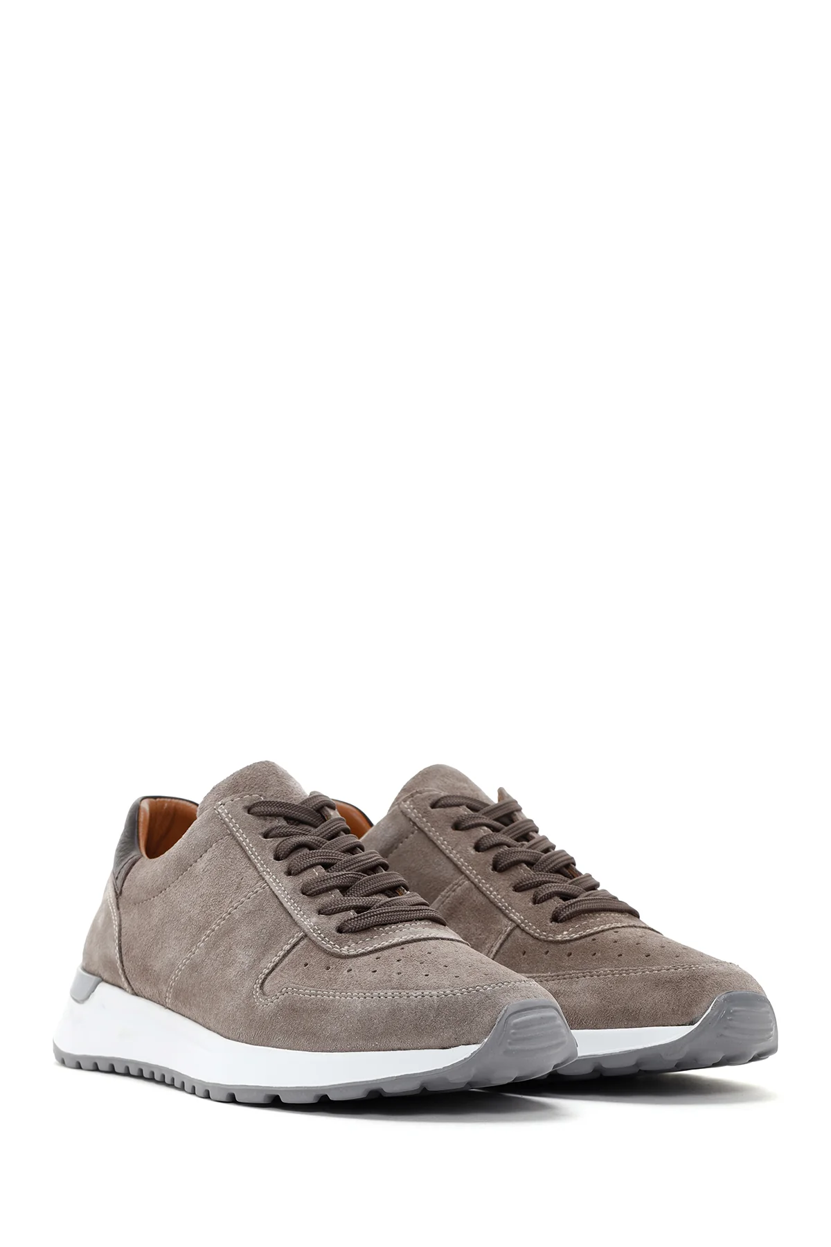 Erkek Vizon Deri Casual Sneaker - Image 3