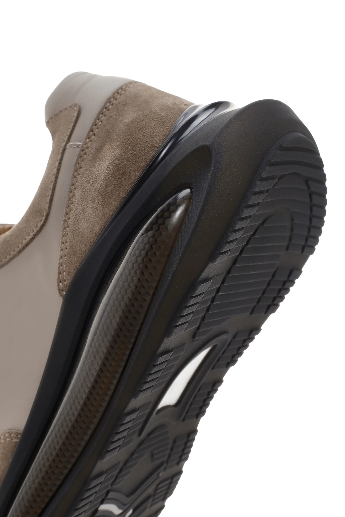Erkek Vizon Kalın Tabanlı Bağcıklı Deri Sneaker - Image 8
