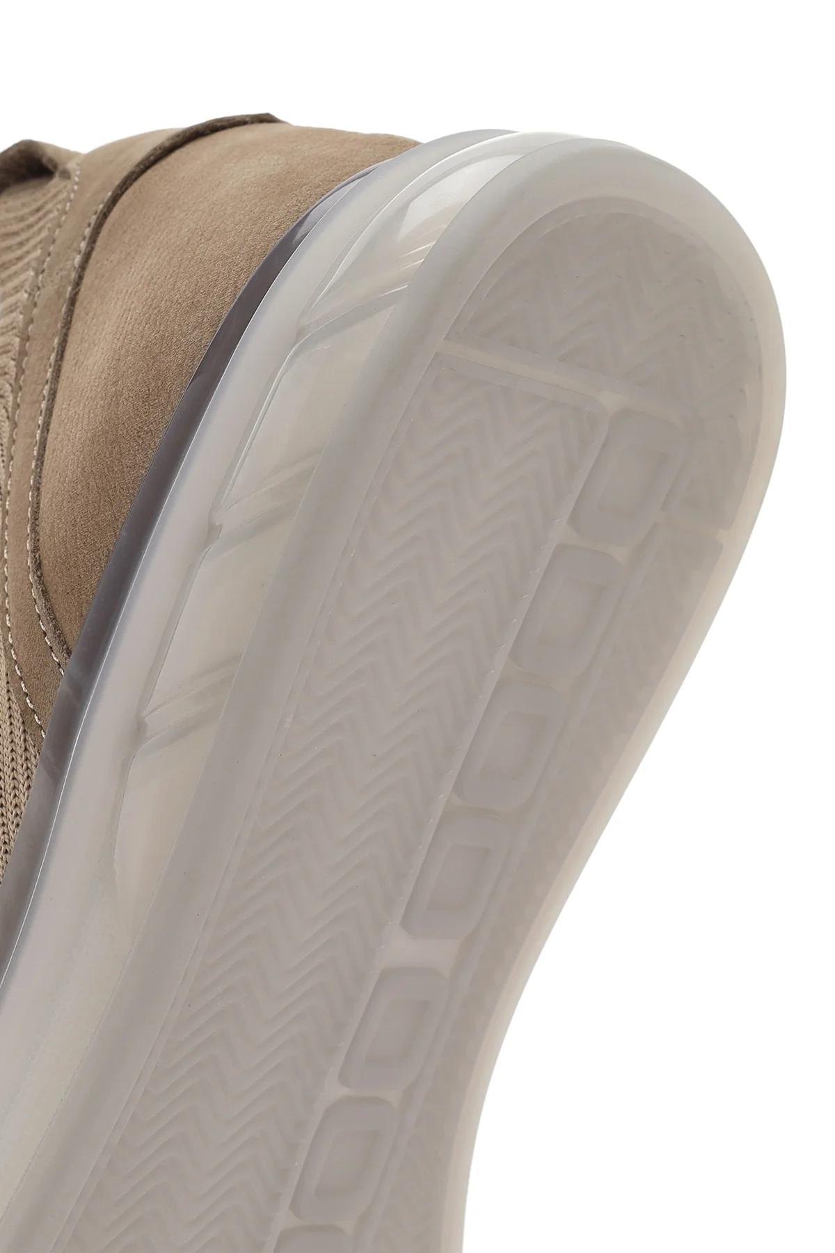Erkek Vizon Kalın Tabanlı Bağcıklı Kumaş Sneaker - Image 8