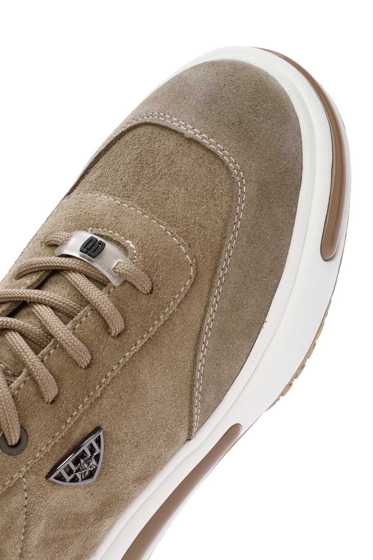 Erkek Vizon Kalın Tabanlı Bağcıklı Süet Deri Sneaker - Image 10