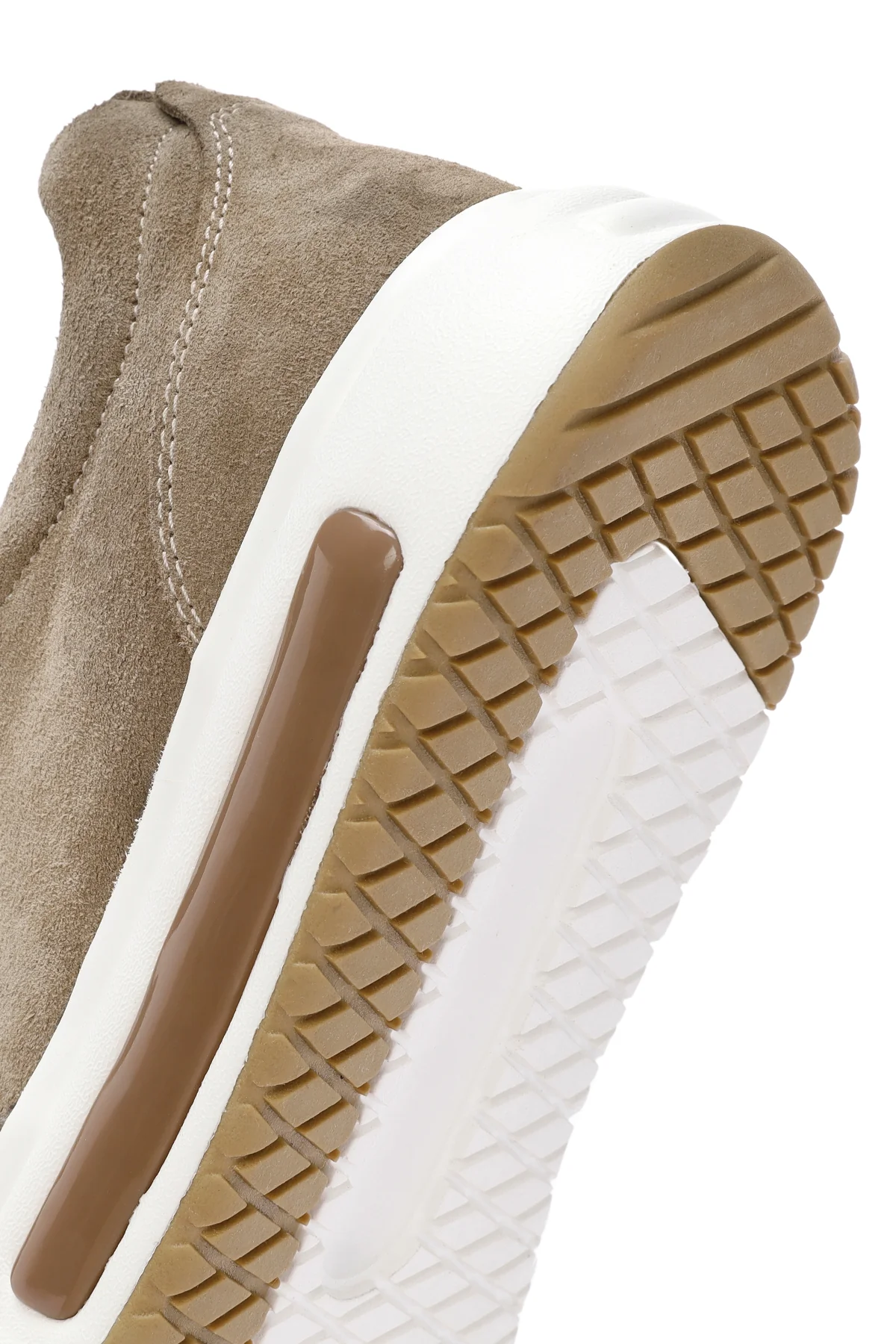 Erkek Vizon Kalın Tabanlı Bağcıklı Süet Deri Sneaker - Image 9
