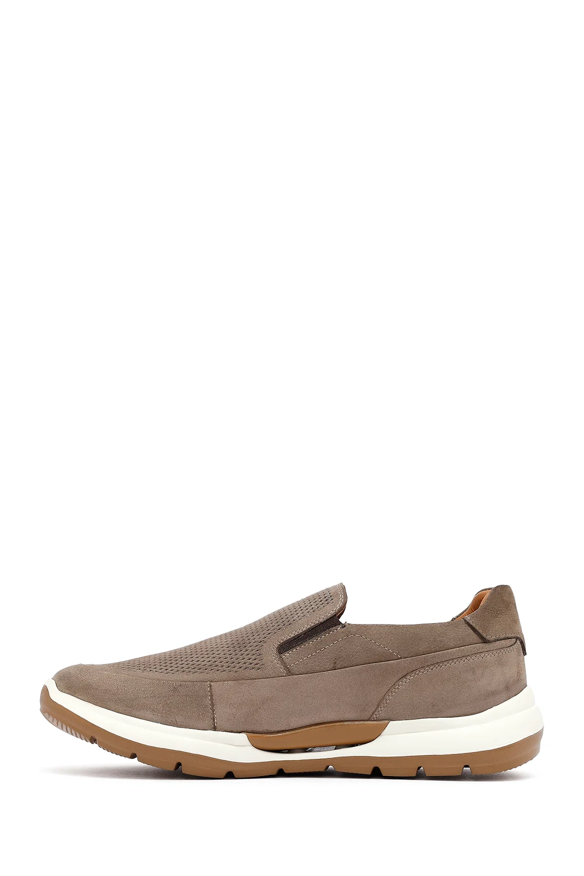 Erkek Vizon Kalın Tabanlı Nubuk Deri Comfort Loafer - Image 2