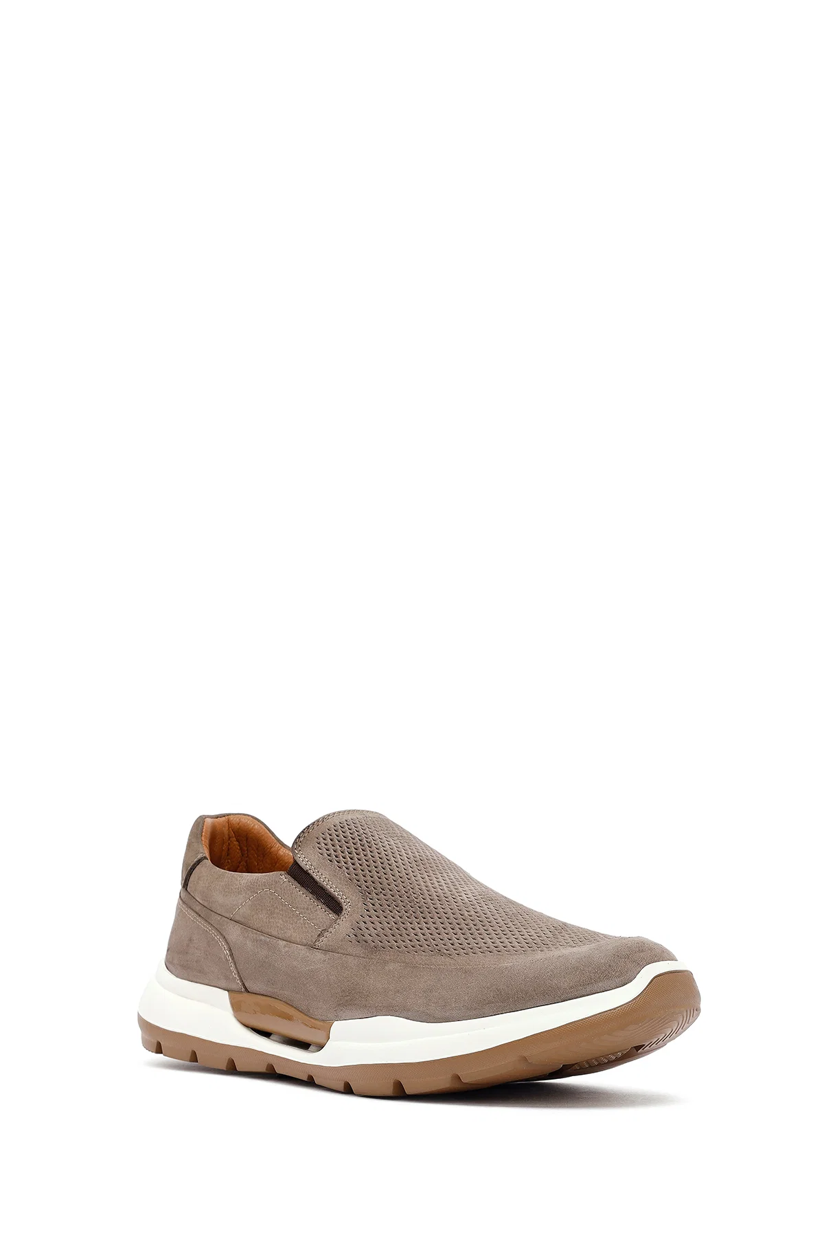 Erkek Vizon Kalın Tabanlı Nubuk Deri Comfort Loafer - Image 6