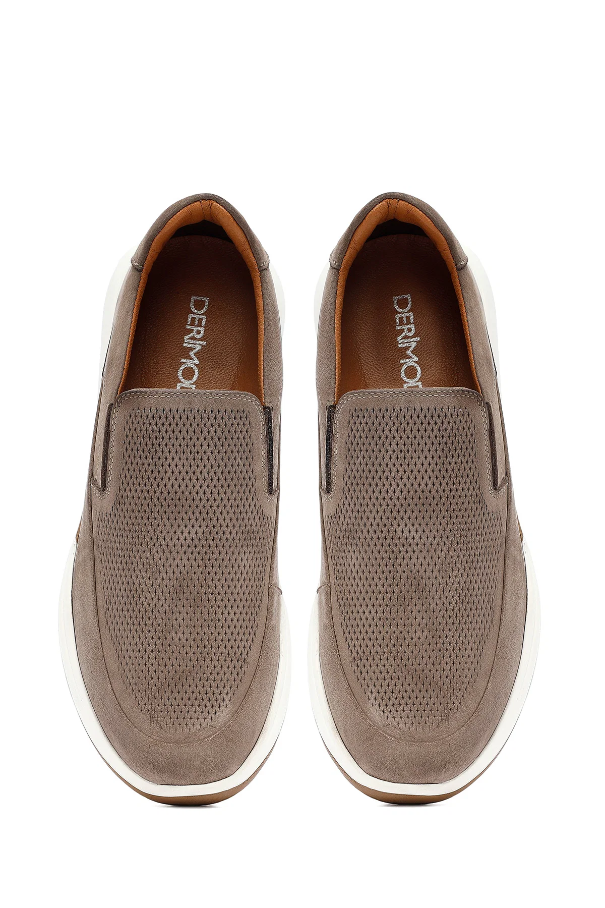 Erkek Vizon Kalın Tabanlı Nubuk Deri Comfort Loafer - Image 7