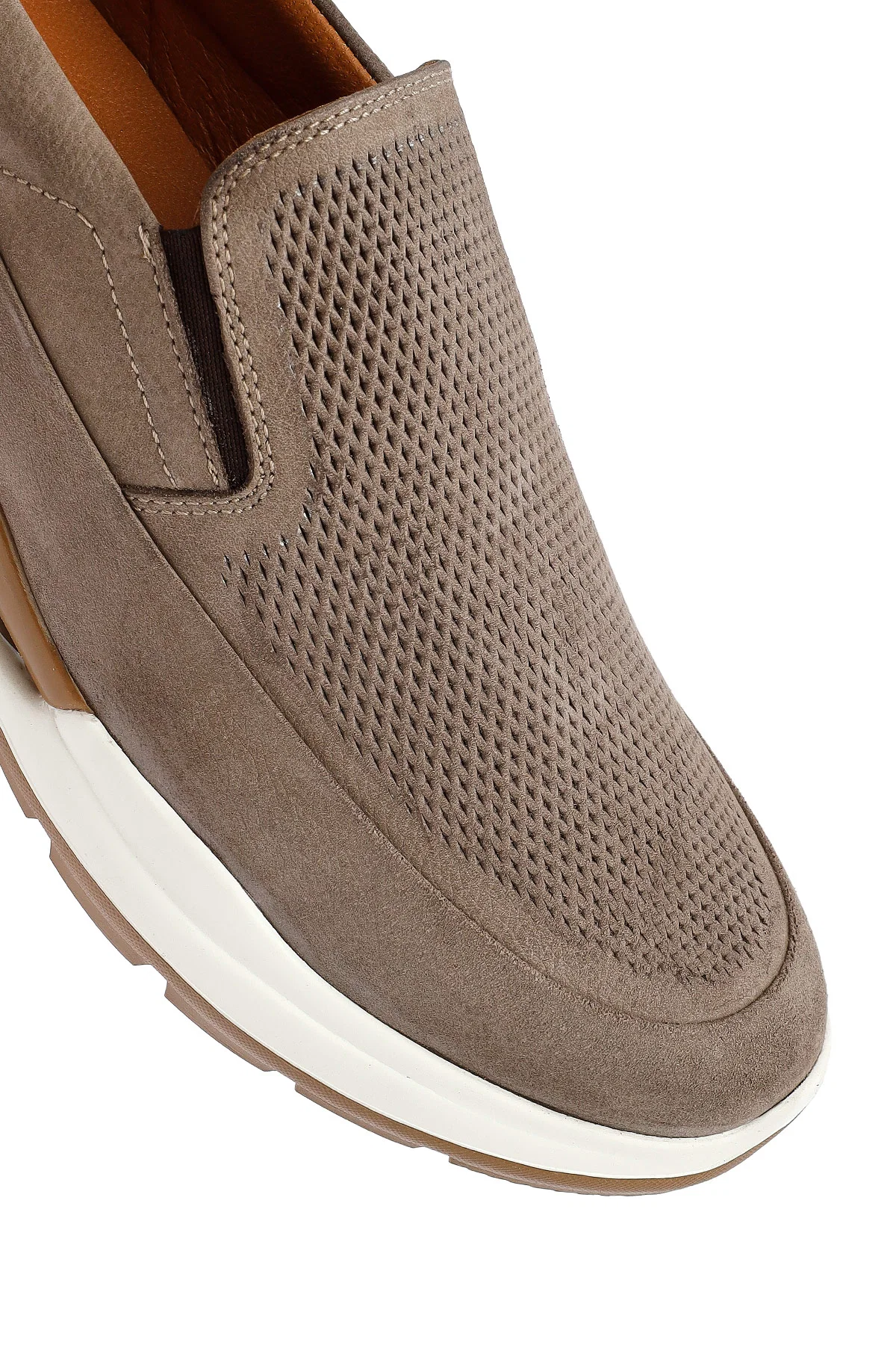 Erkek Vizon Kalın Tabanlı Nubuk Deri Comfort Loafer - Image 9