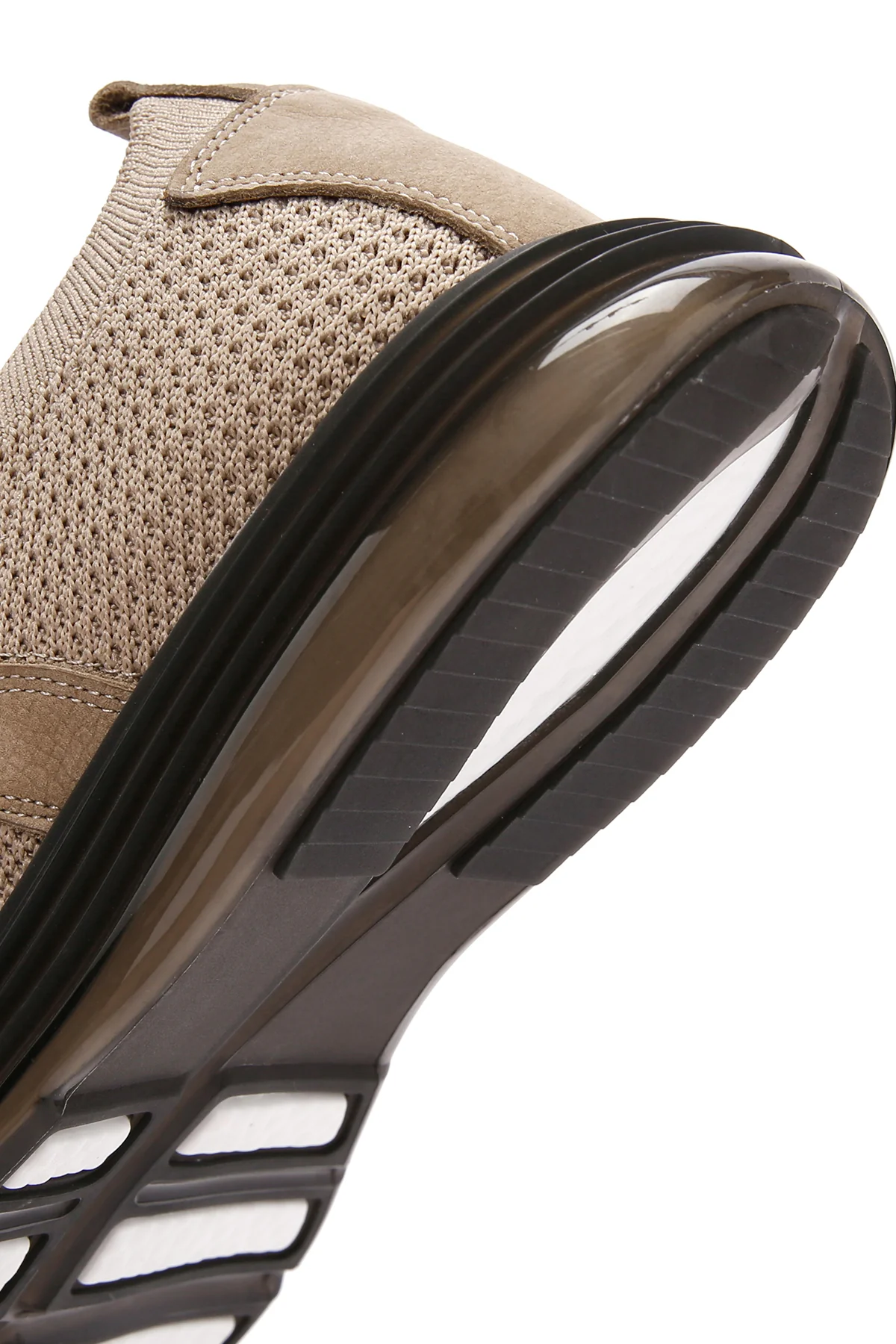 Erkek Vizon Kalın Tabanlı Nubuk Detaylı Bağcıklı Kumaş Sneaker - Image 8