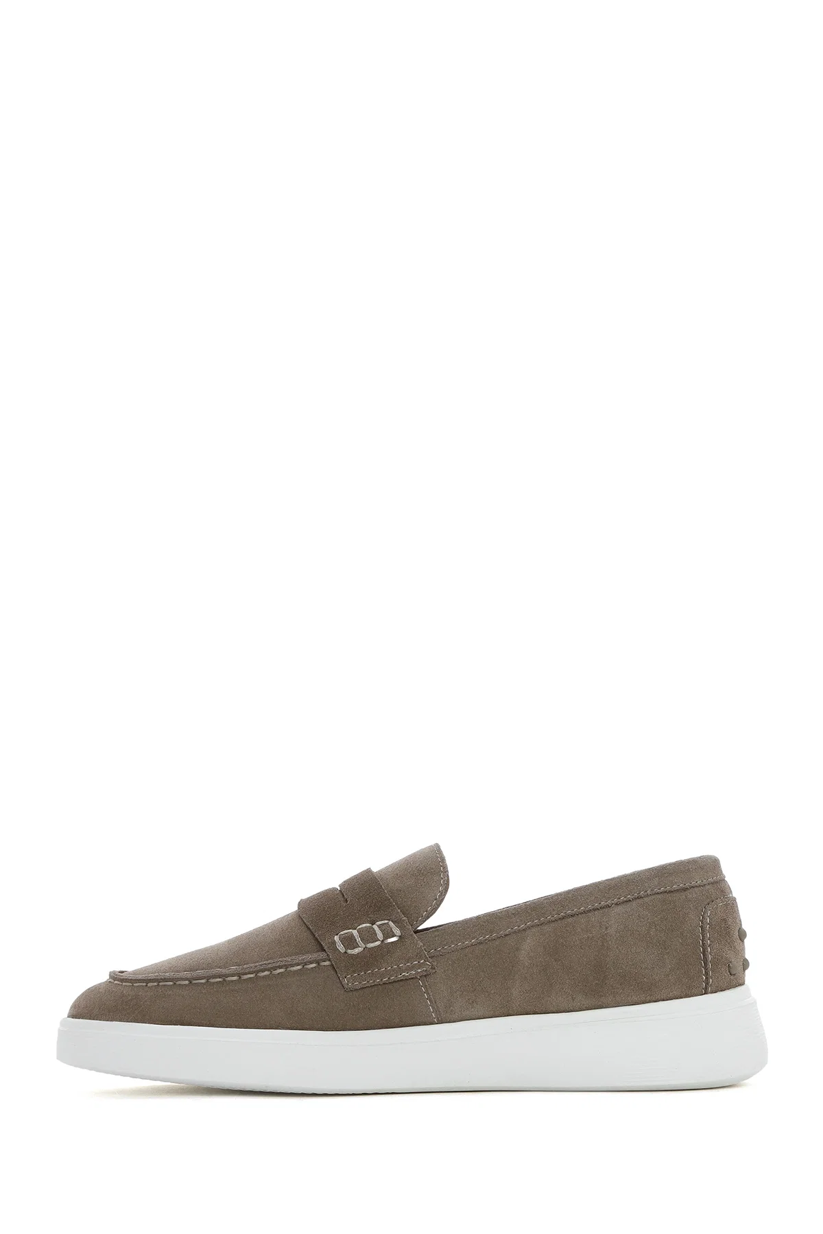 Erkek Vizon Kalın Tabanlı Süet Deri Casual Loafer - Image 2