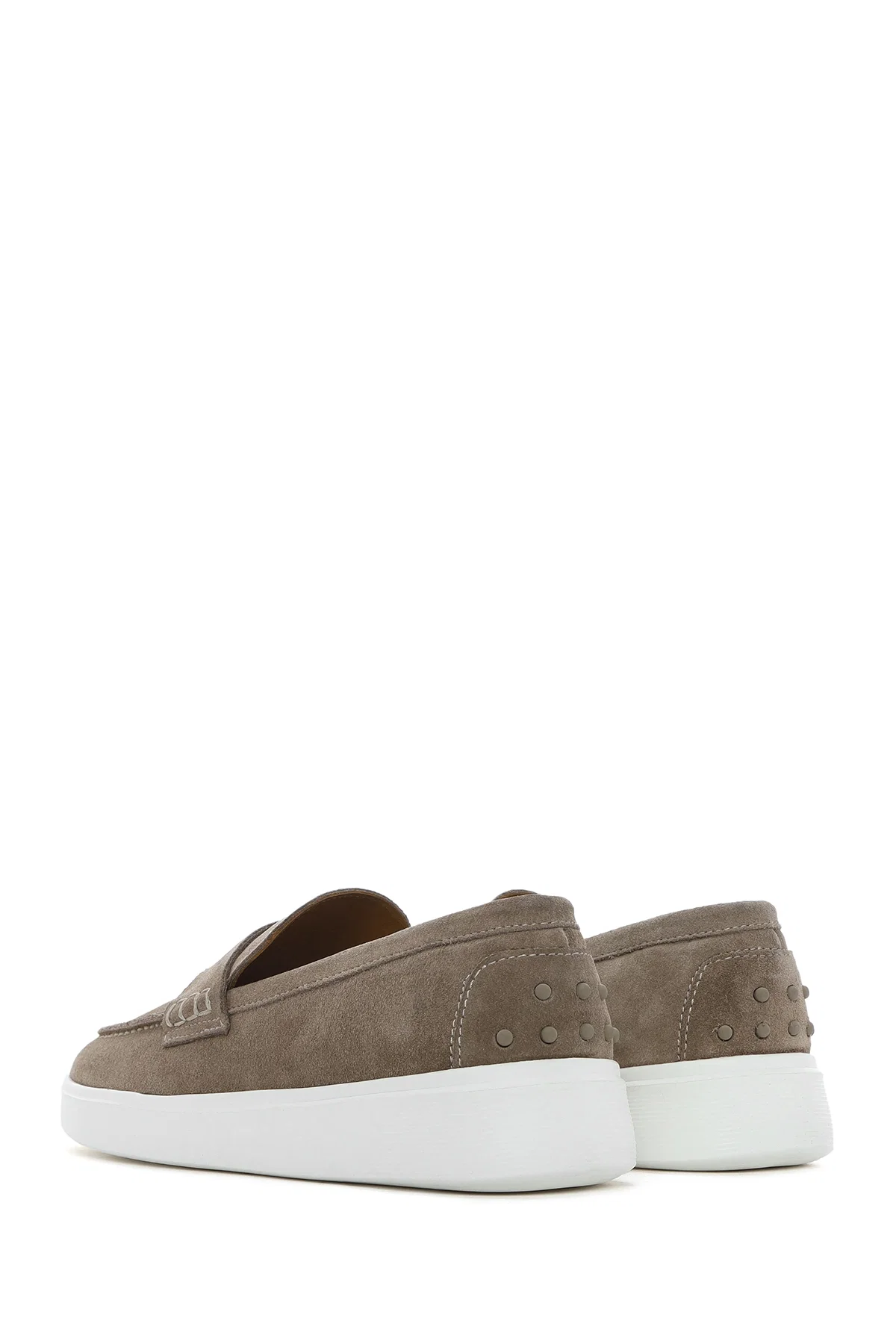 Erkek Vizon Kalın Tabanlı Süet Deri Casual Loafer - Image 5