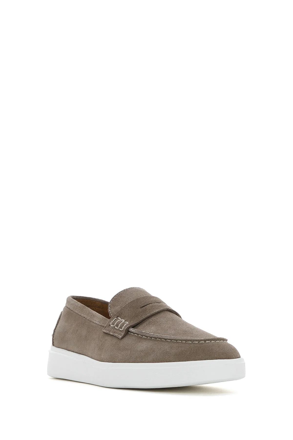 Erkek Vizon Kalın Tabanlı Süet Deri Casual Loafer - Image 6