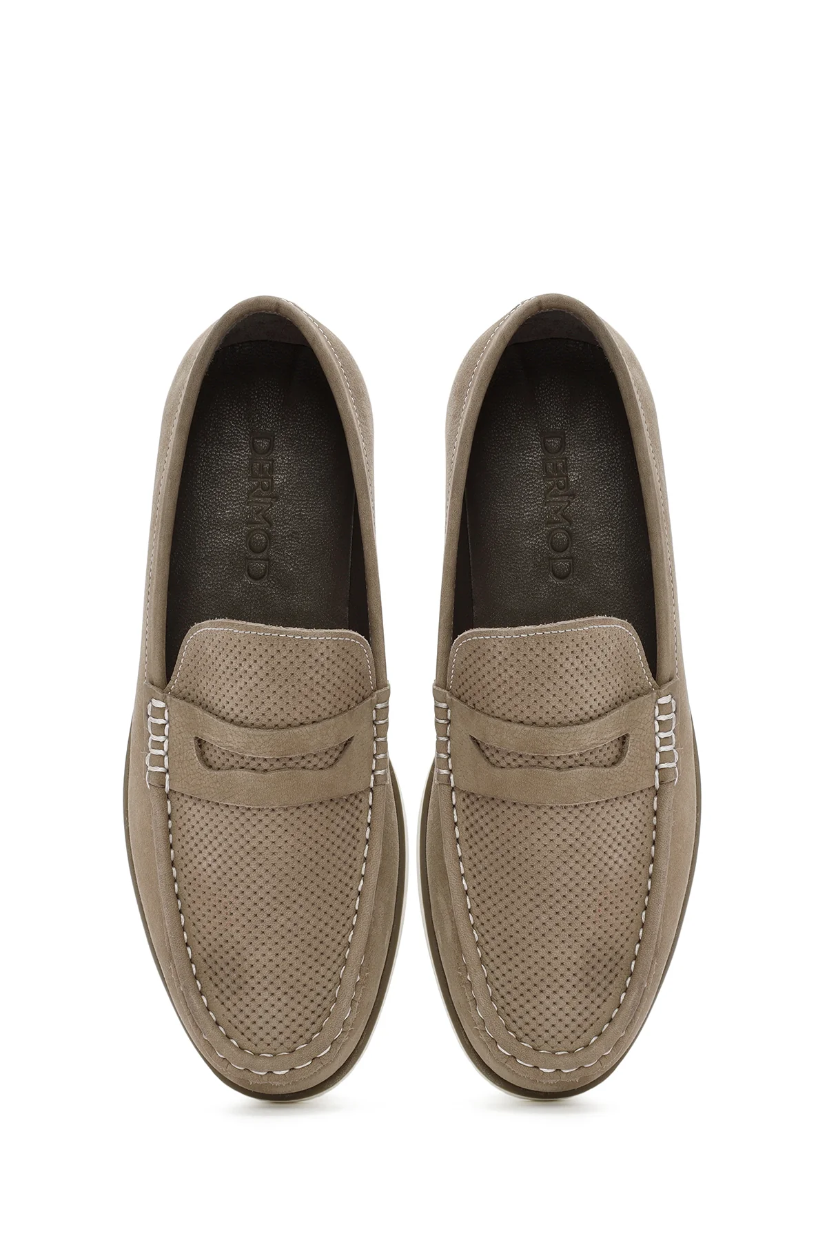 Erkek Vizon Nubuk Deri Casual Loafer - Image 7