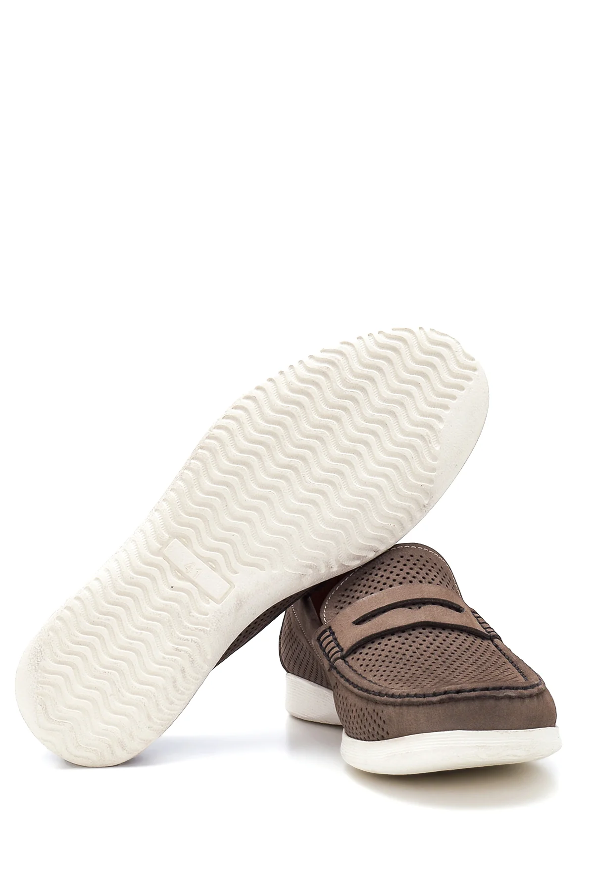 Erkek Vizon Nubuk Deri Casual Loafer - Image 4