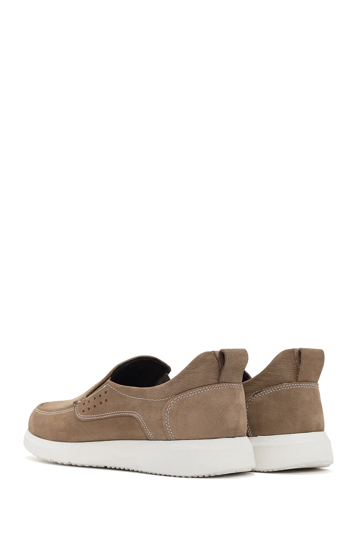 Erkek Vizon Nubuk Deri Comfort Loafer - Image 5