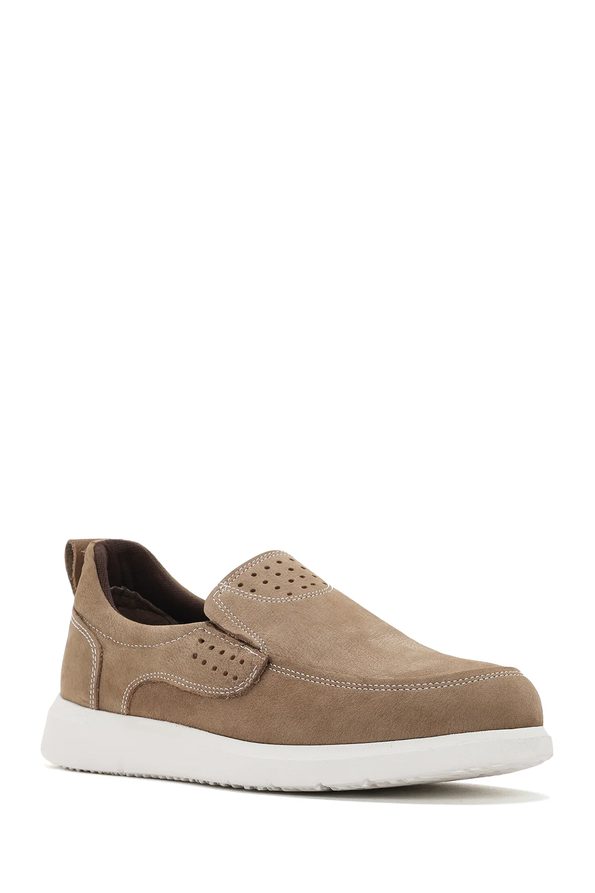 Erkek Vizon Nubuk Deri Comfort Loafer - Image 6