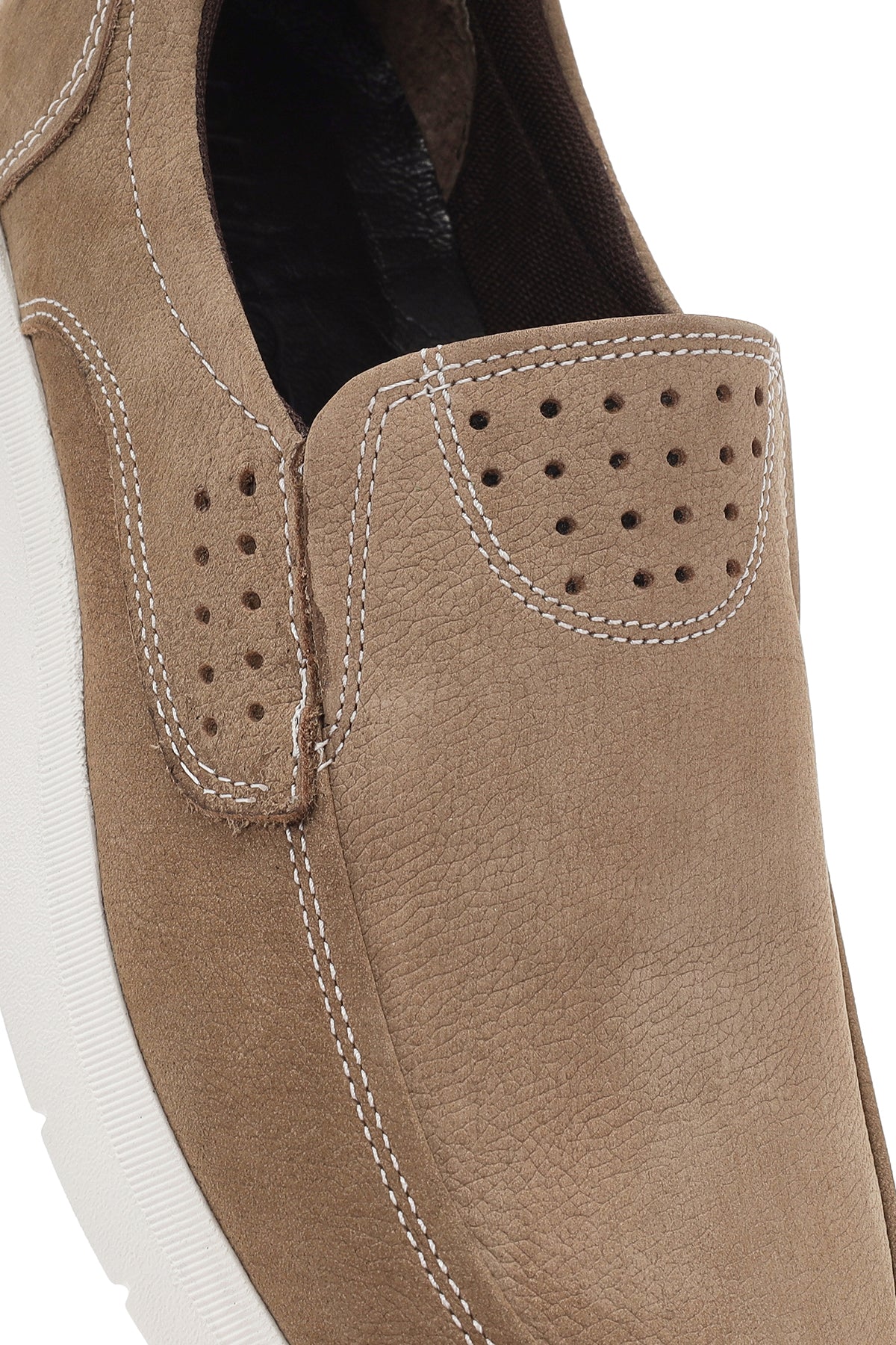 Erkek Vizon Nubuk Deri Comfort Loafer - Image 9