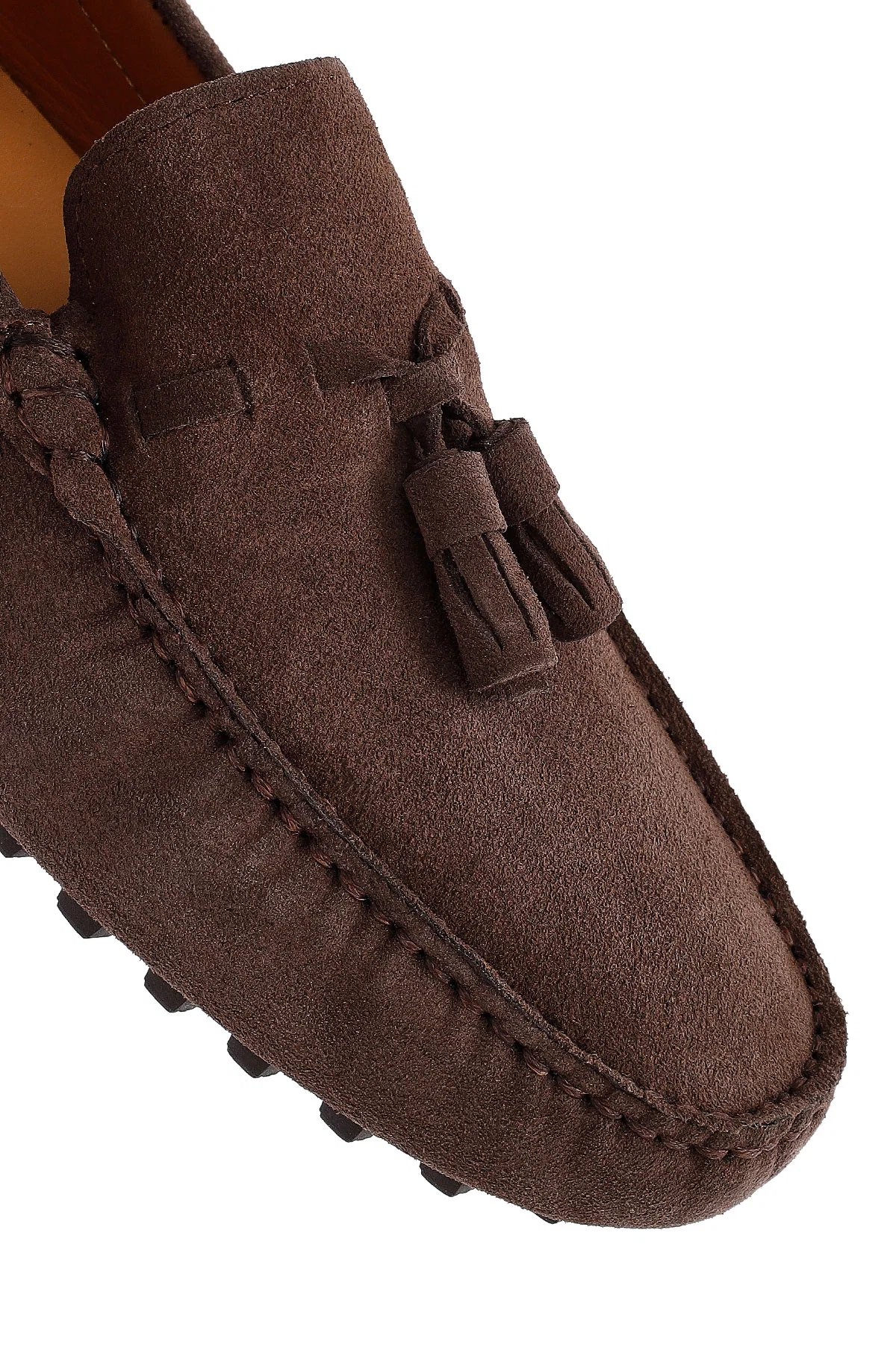 Erkek Vizon Püsküllü Süet Deri Loafer - Image 10