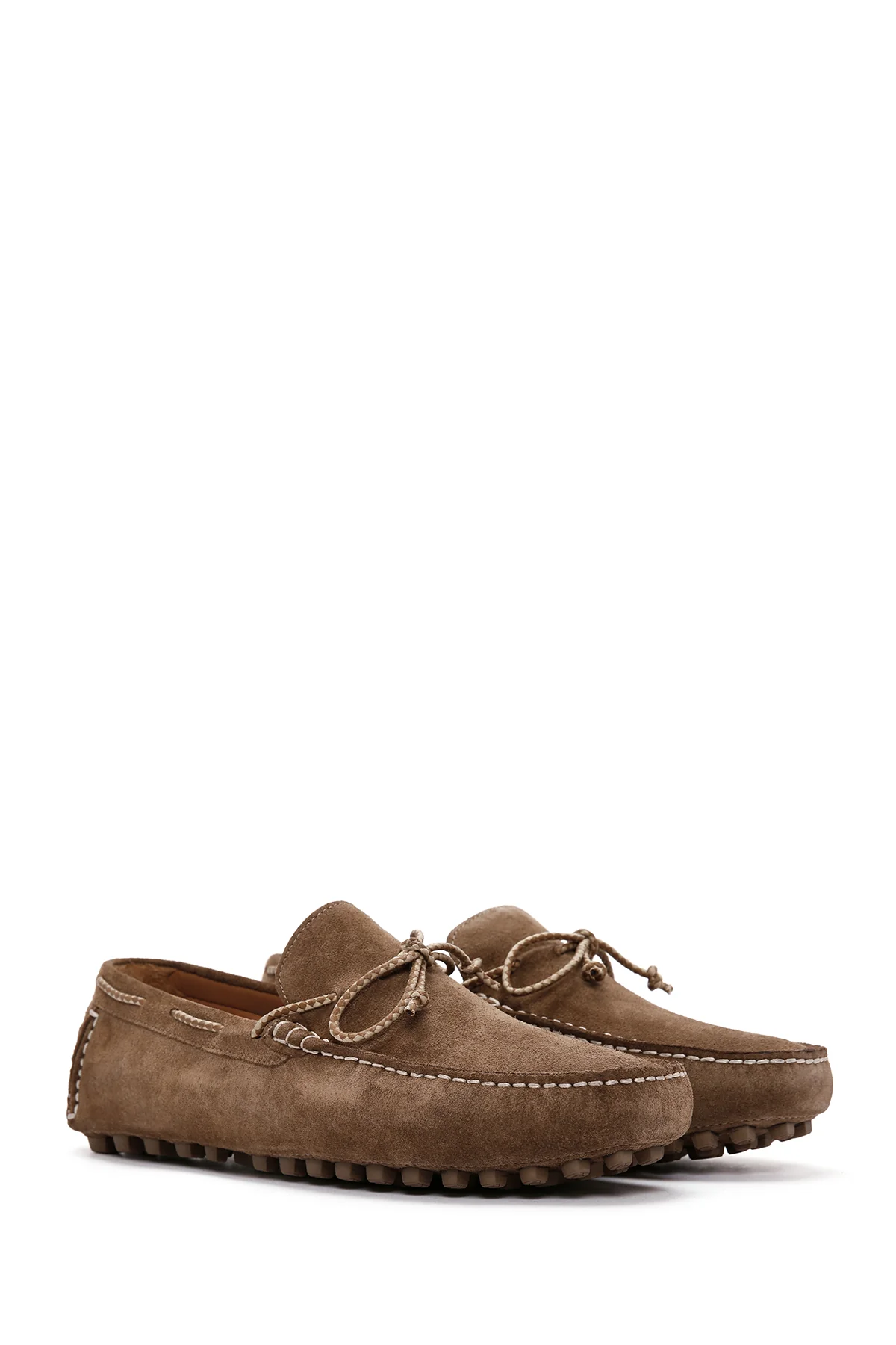 Erkek Vizon Süet Deri Casual Loafer - Image 5