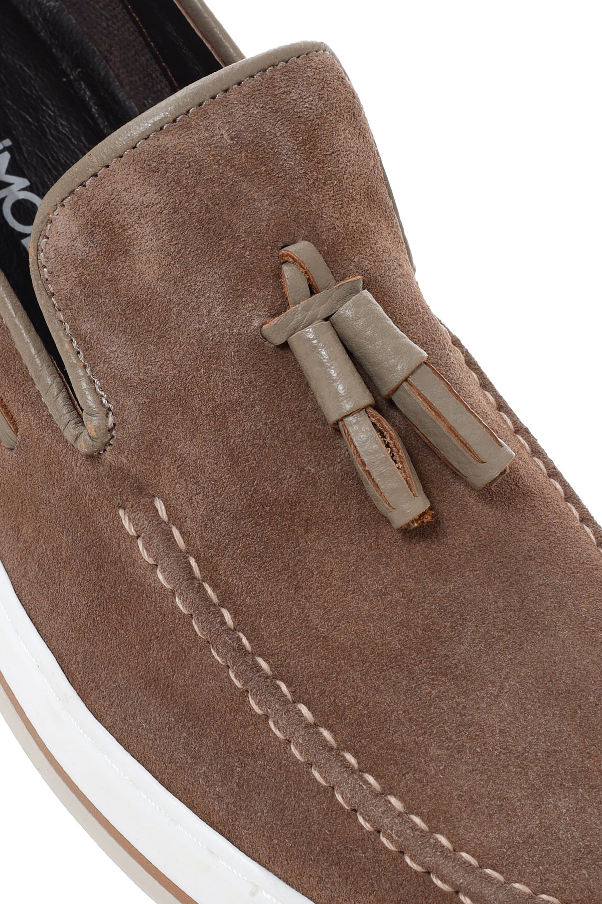 Erkek Vizon Süet Deri Casual Loafer - Image 11