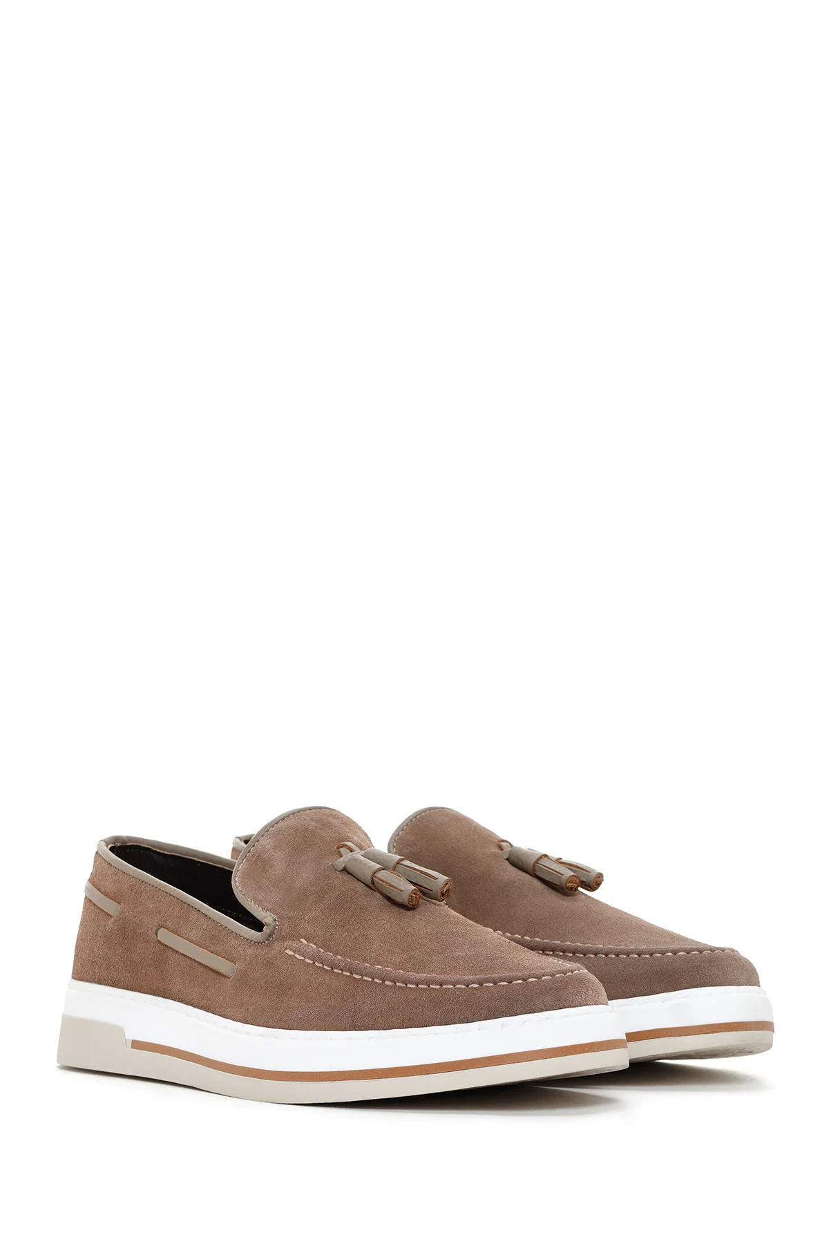 Erkek Vizon Süet Deri Casual Loafer - Image 4