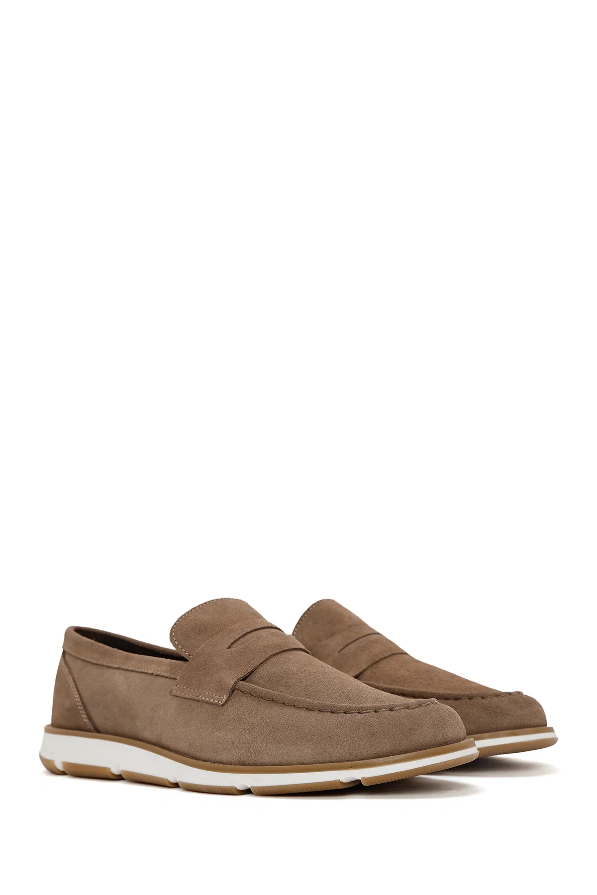 Erkek Vizon Süet Deri Casual Loafer - Image 3
