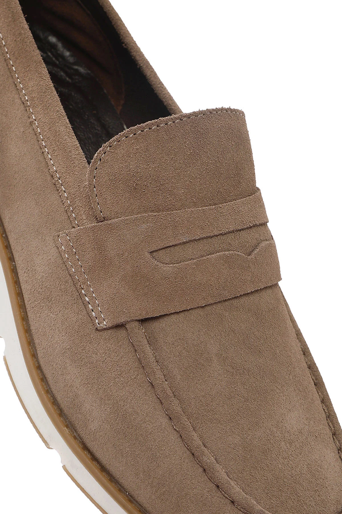 Erkek Vizon Süet Deri Casual Loafer - Image 9