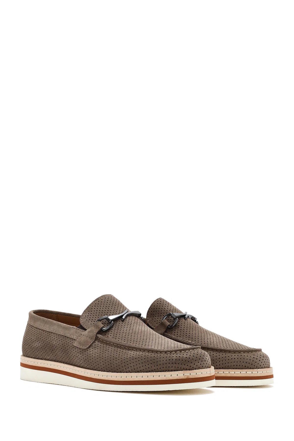 Erkek Vizon Süet Deri Casual Loafer - Image 3