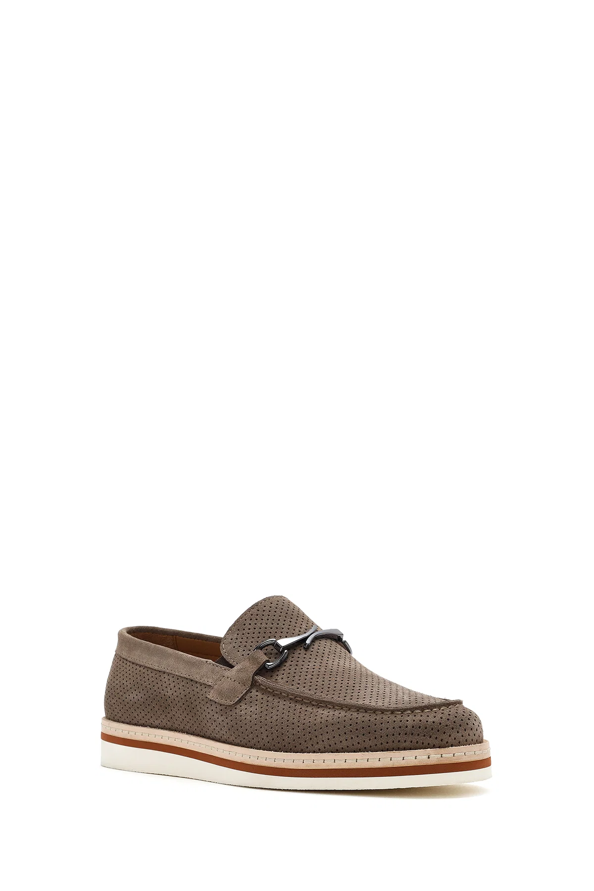 Erkek Vizon Süet Deri Casual Loafer - Image 6