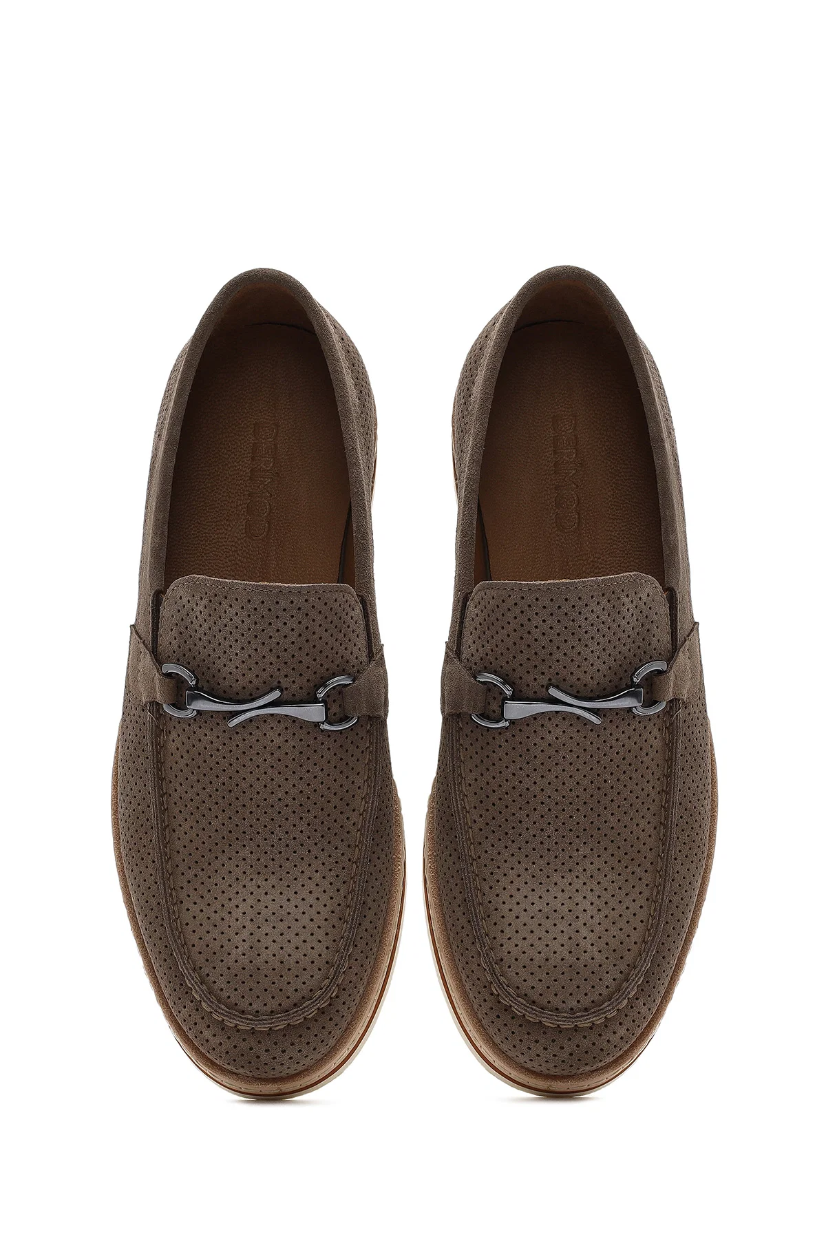 Erkek Vizon Süet Deri Casual Loafer - Image 7