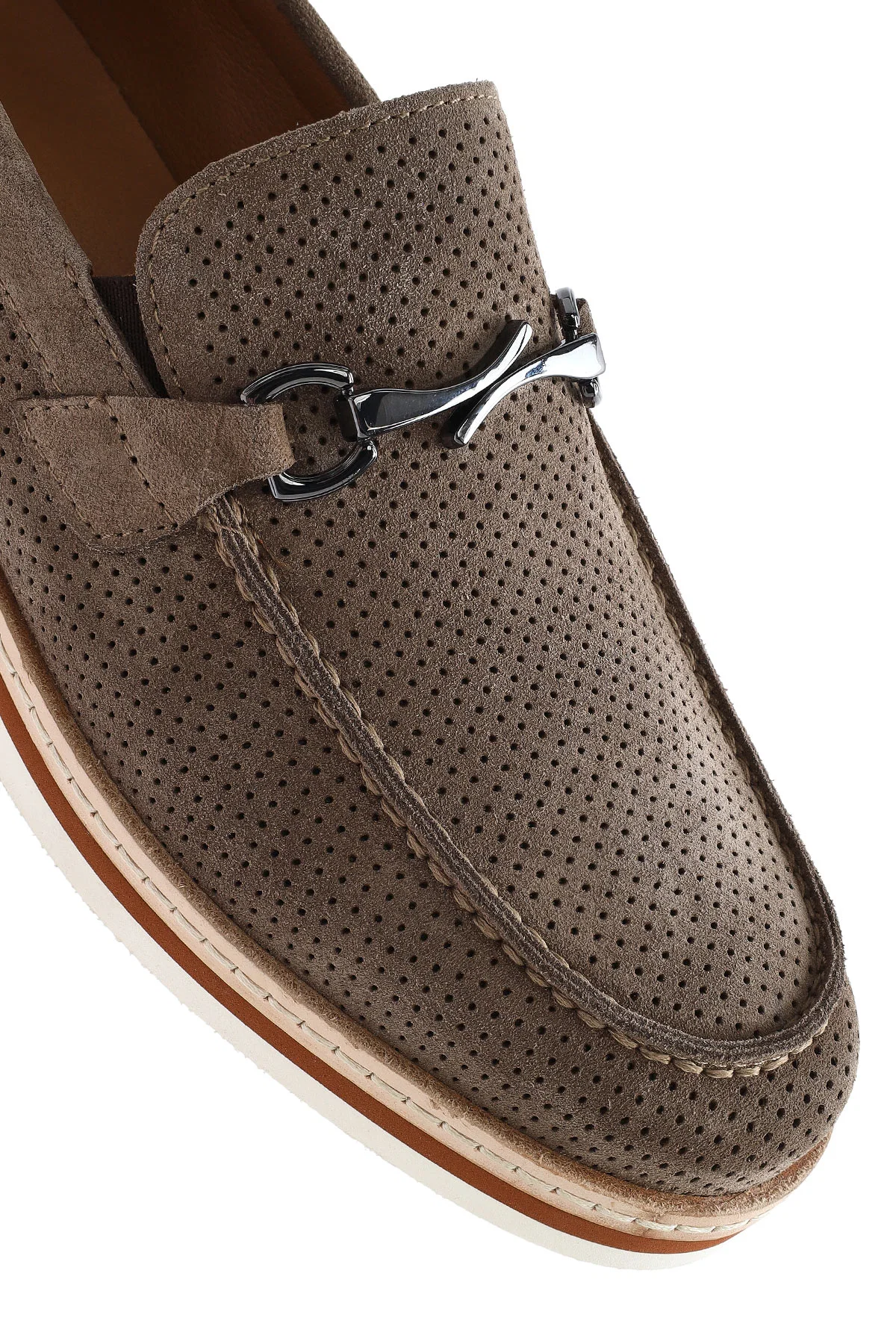 Erkek Vizon Süet Deri Casual Loafer - Image 9