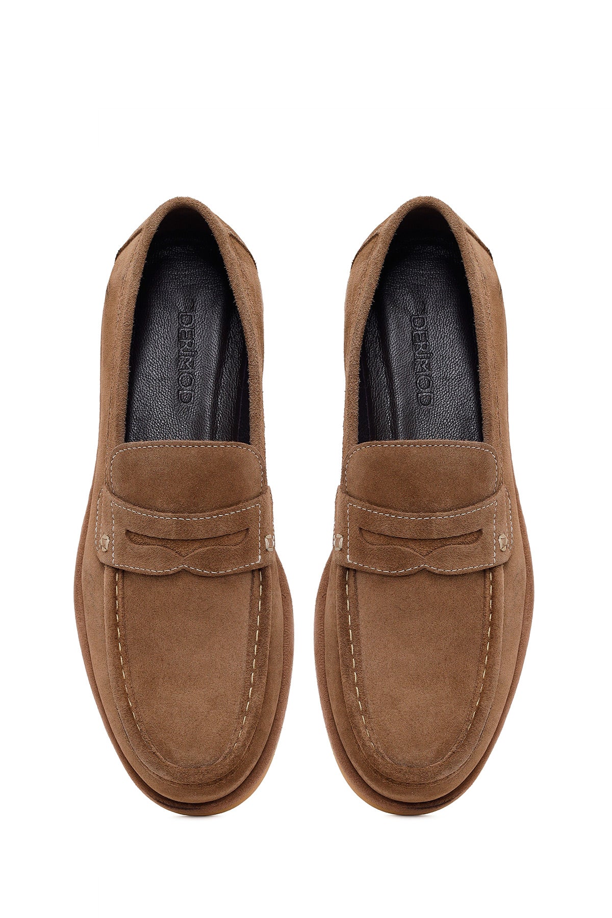 Erkek Vizon Süet Deri Casual Loafer - Image 4