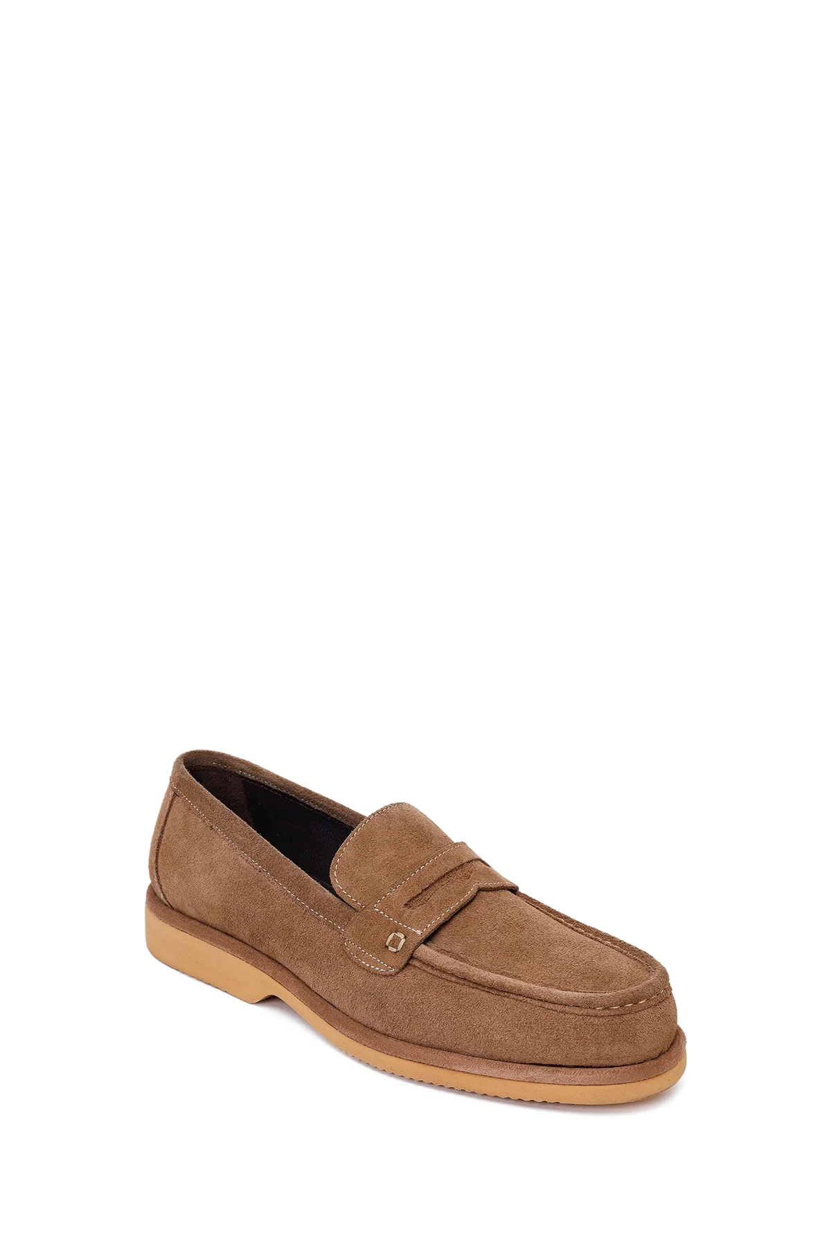 Erkek Vizon Süet Deri Casual Loafer - Image 7