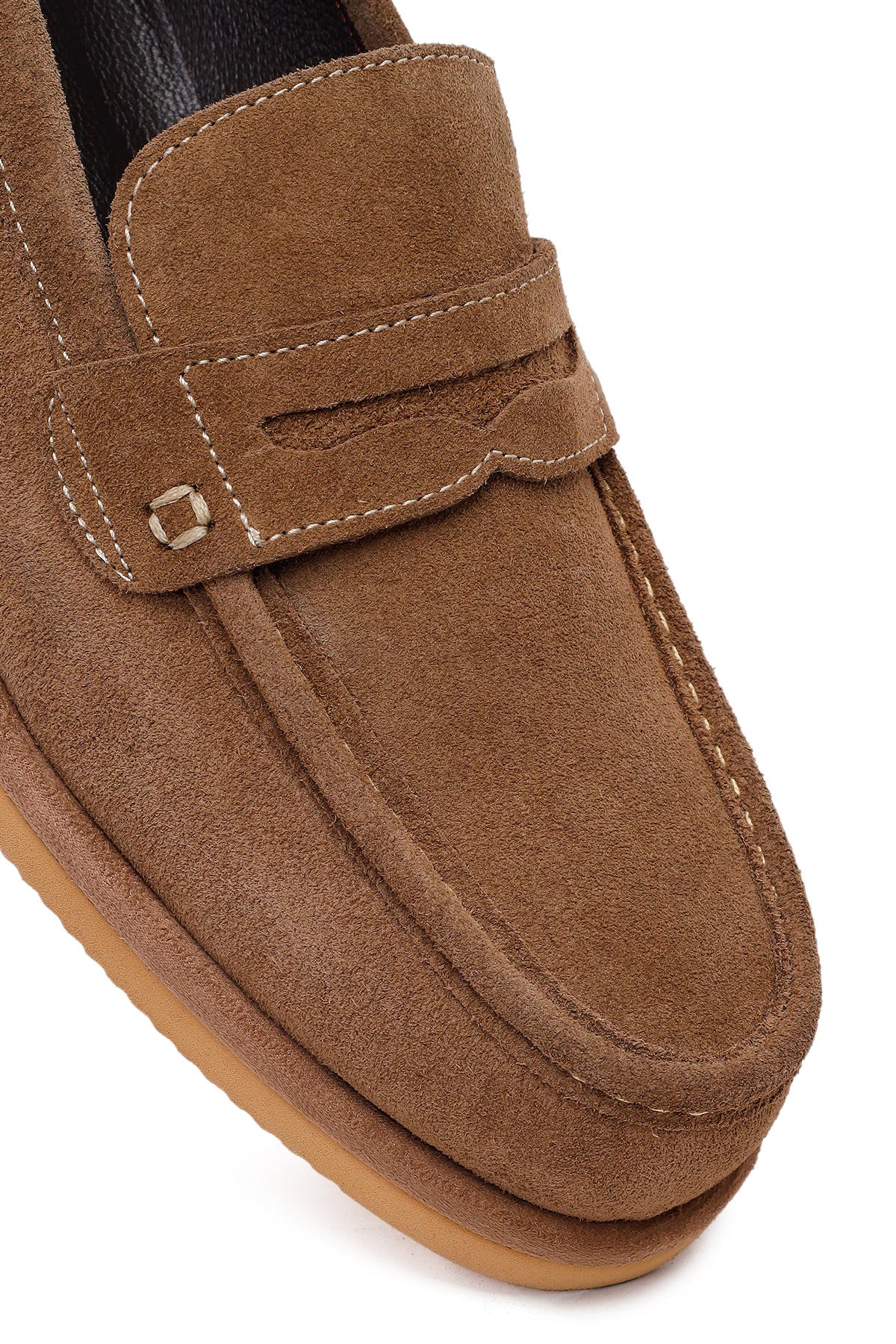 Erkek Vizon Süet Deri Casual Loafer - Image 9