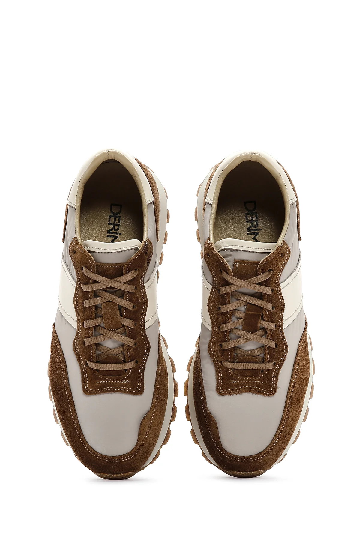 Erkek Vizon Süet Deri Detaylı Sneaker - Image 6