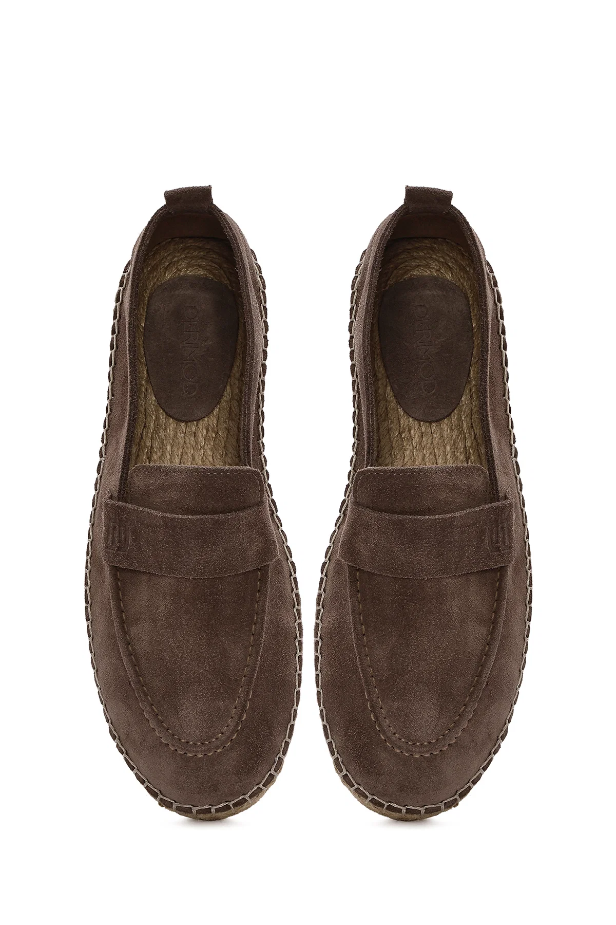 Erkek Vizon Süet Deri Espadril - Image 8