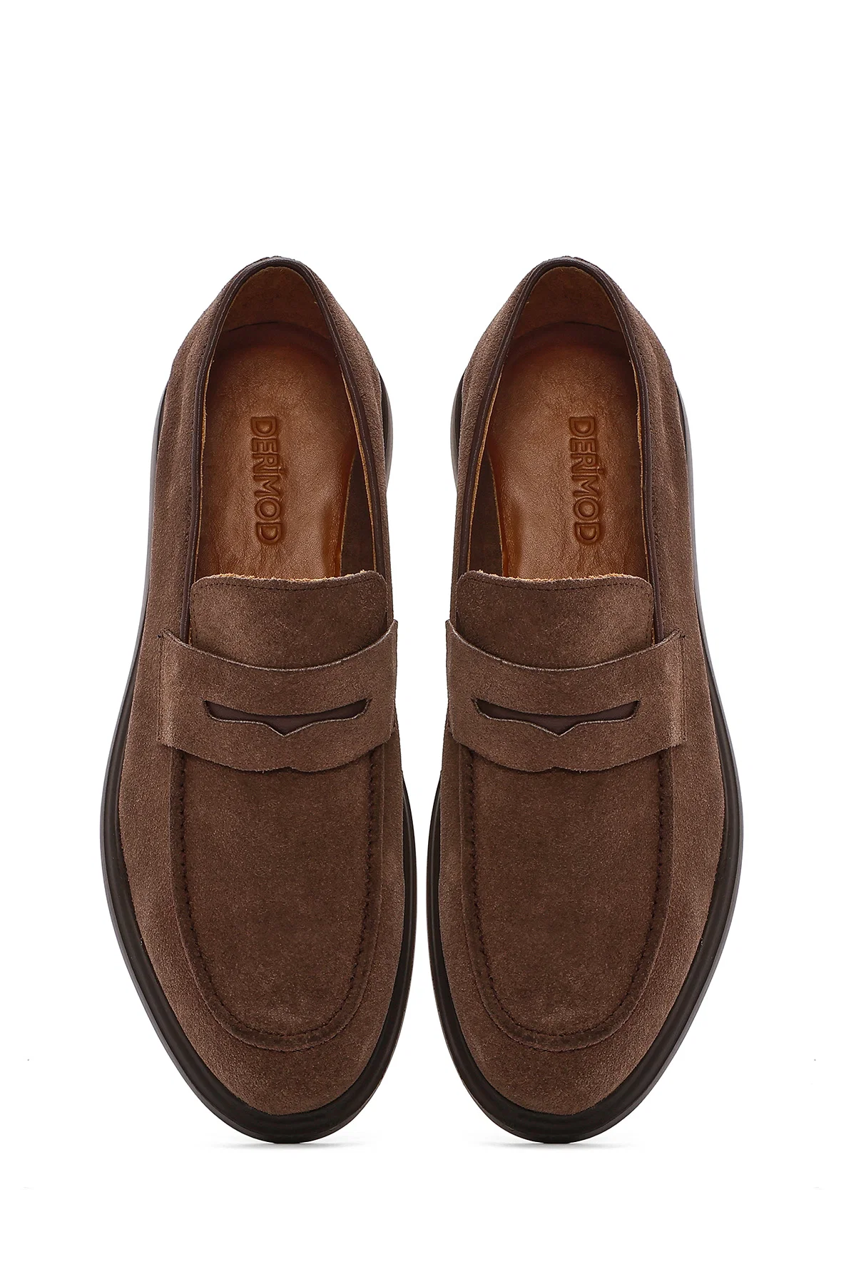 Erkek Vizon Süet Deri Loafer - Image 7