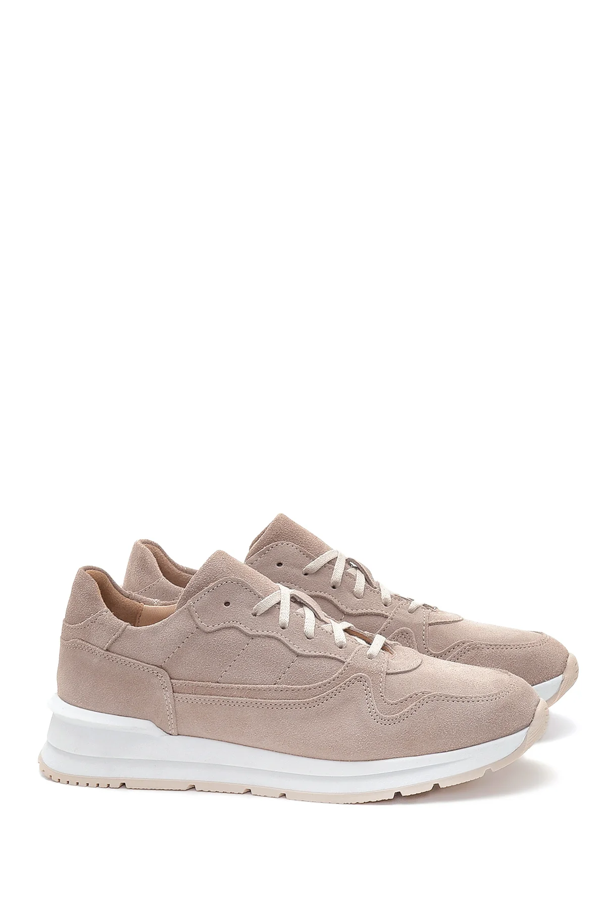 Erkek Vizon Süet Deri Sneaker - Image 3