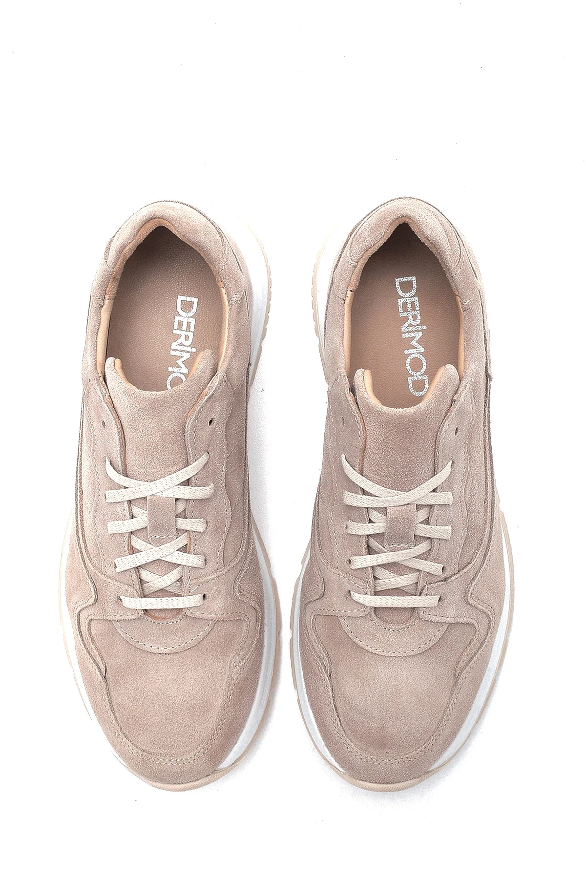 Erkek Vizon Süet Deri Sneaker - Image 6