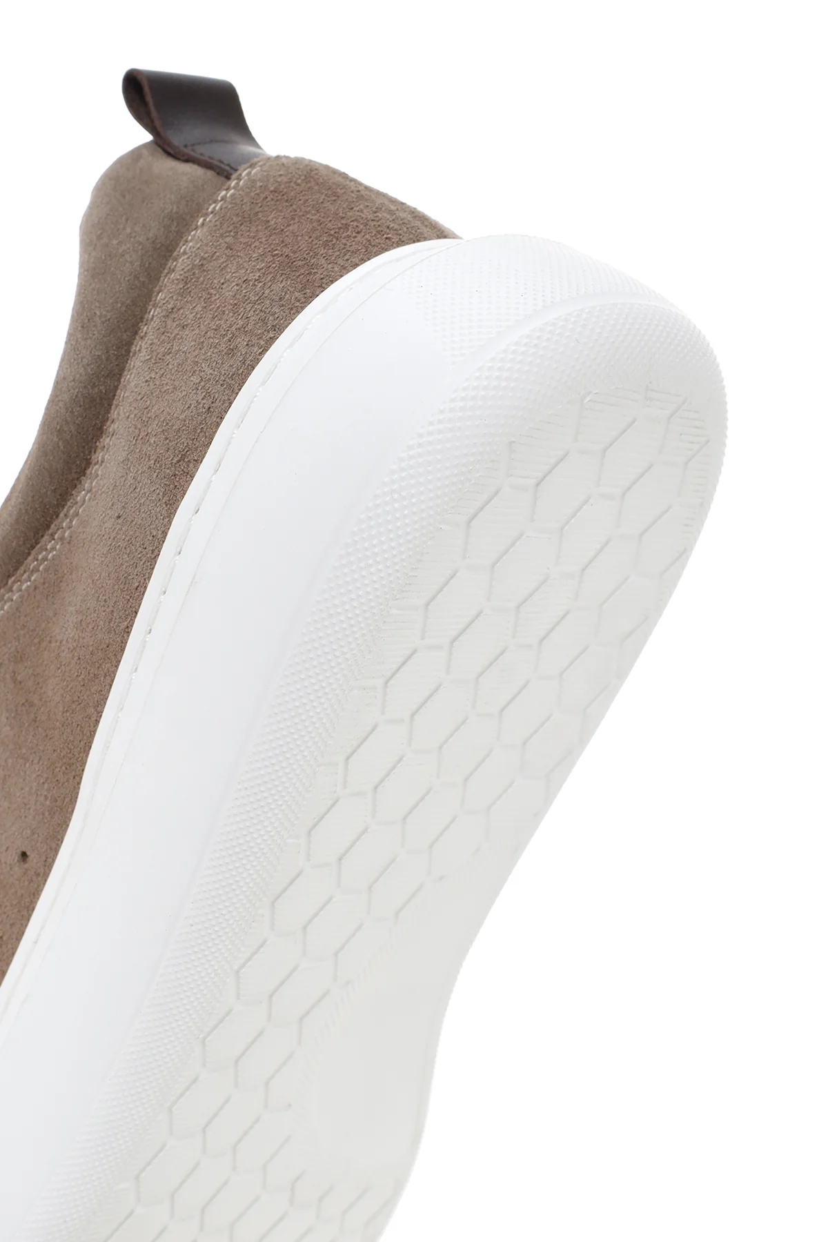 Erkek Vizon Süet Deri Sneaker - Image 8