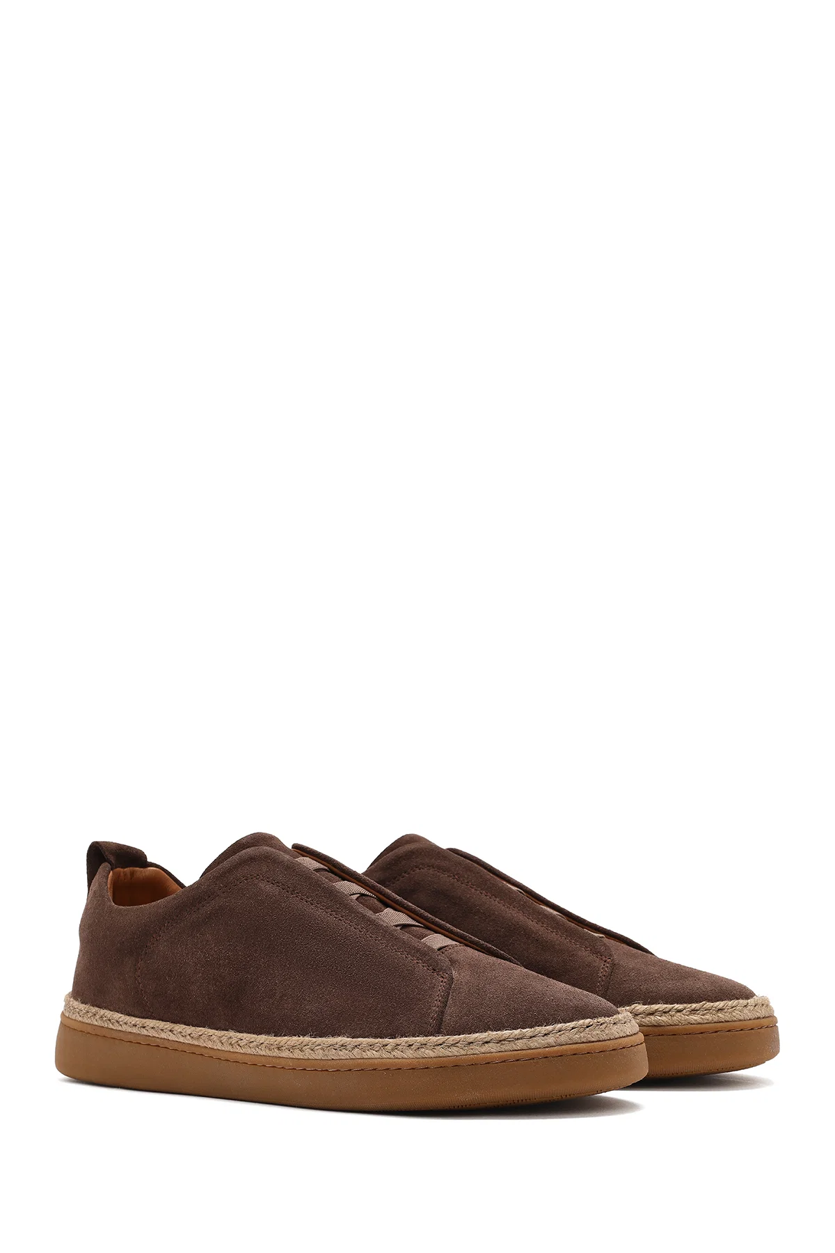 Erkek Vizon Süet Deri Sneaker - Image 3