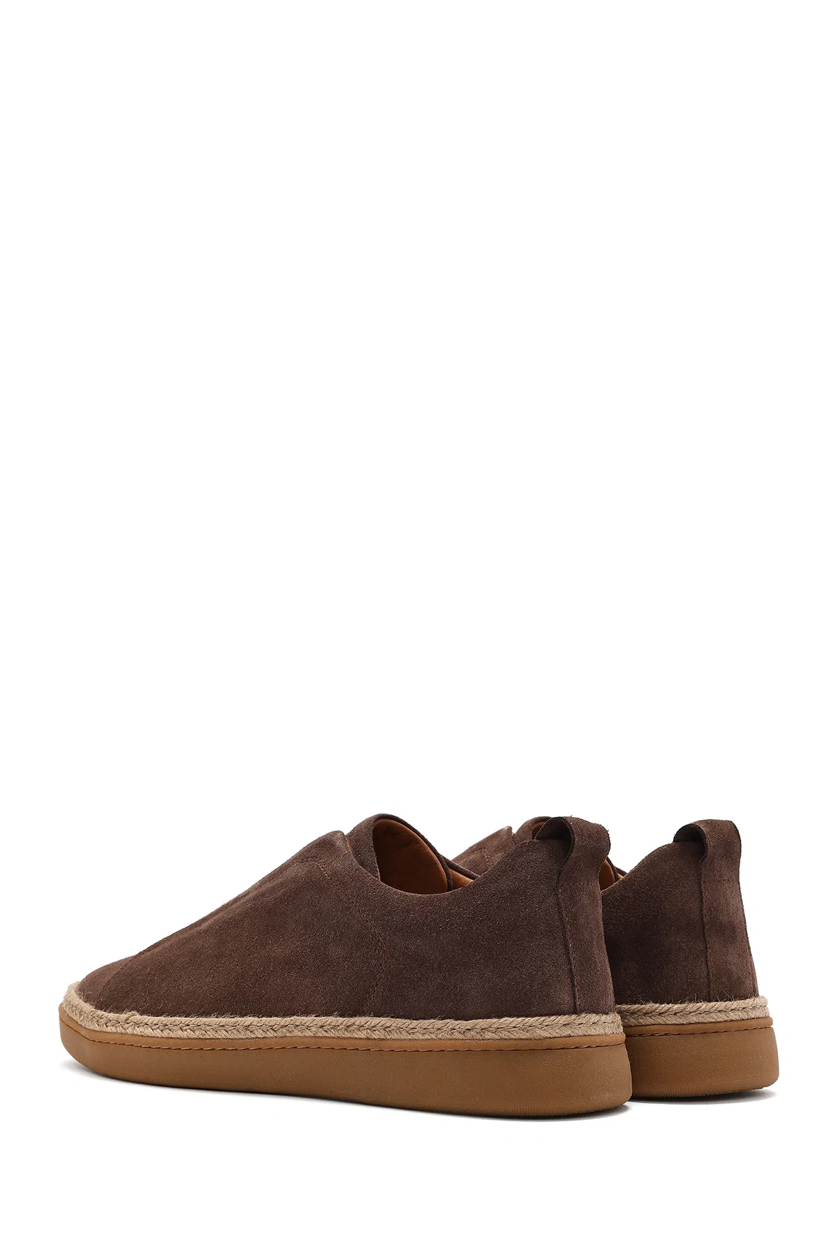 Erkek Vizon Süet Deri Sneaker - Image 5