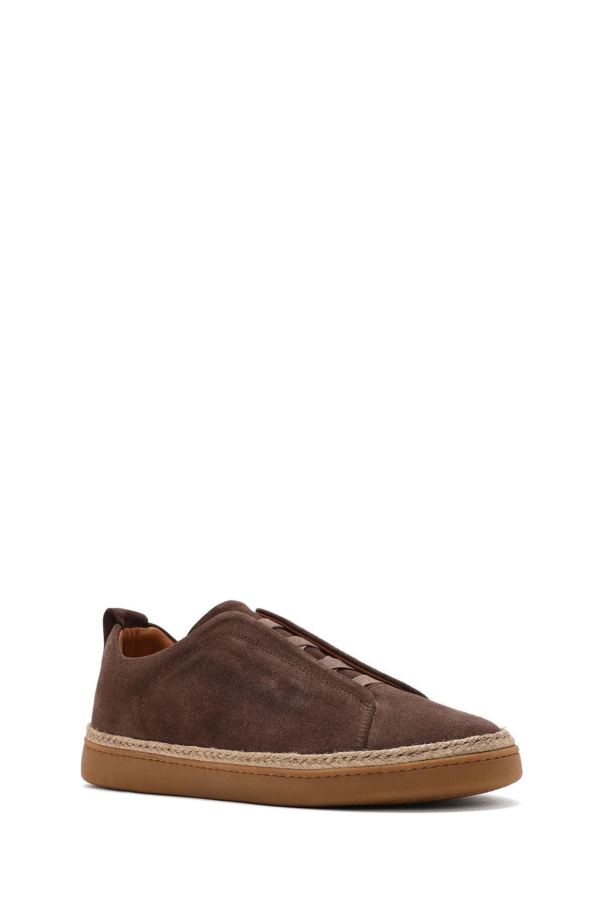 Erkek Vizon Süet Deri Sneaker - Image 6