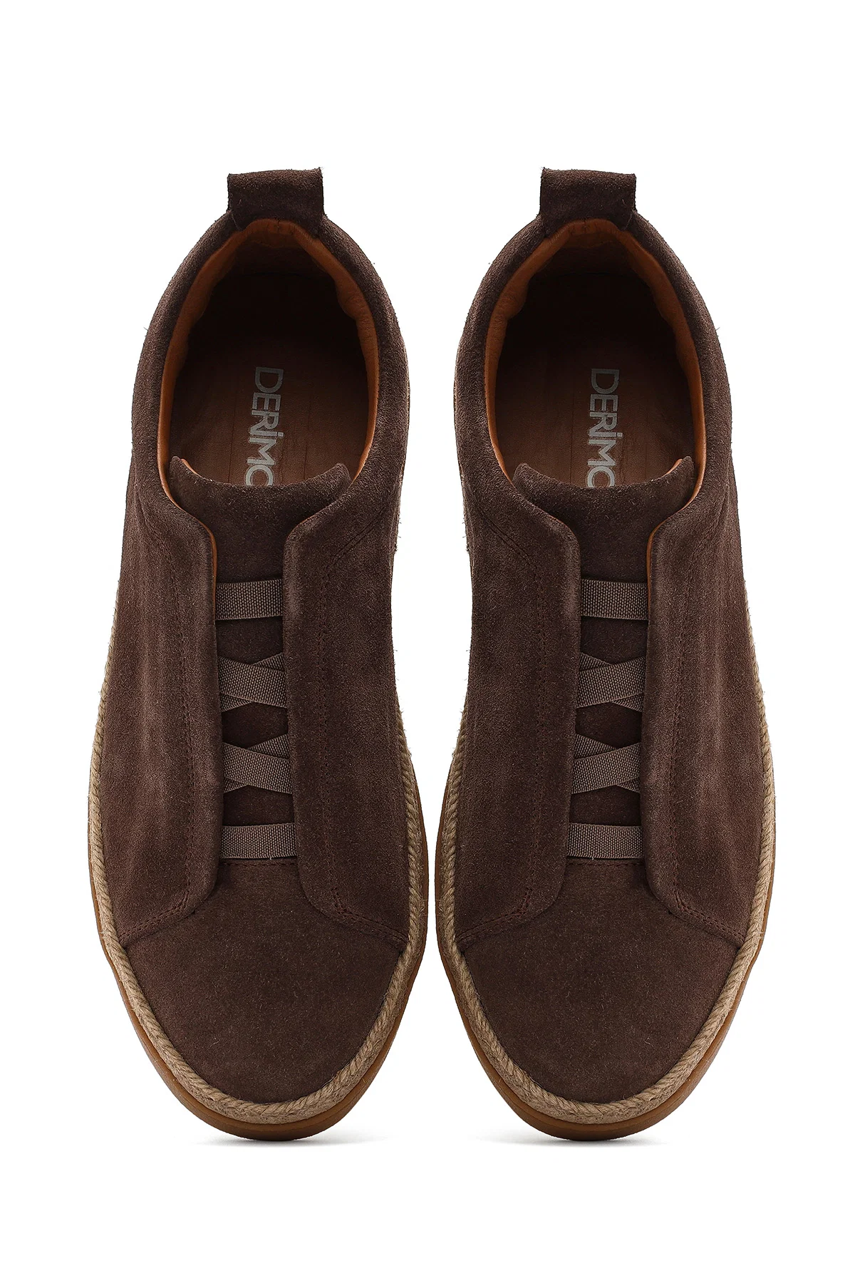 Erkek Vizon Süet Deri Sneaker - Image 7