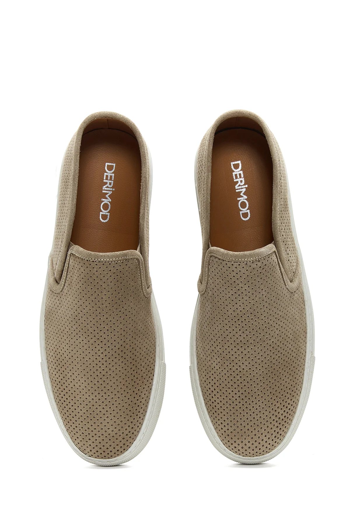Erkek Vizon Süet Deri Spor Loafer - Image 6
