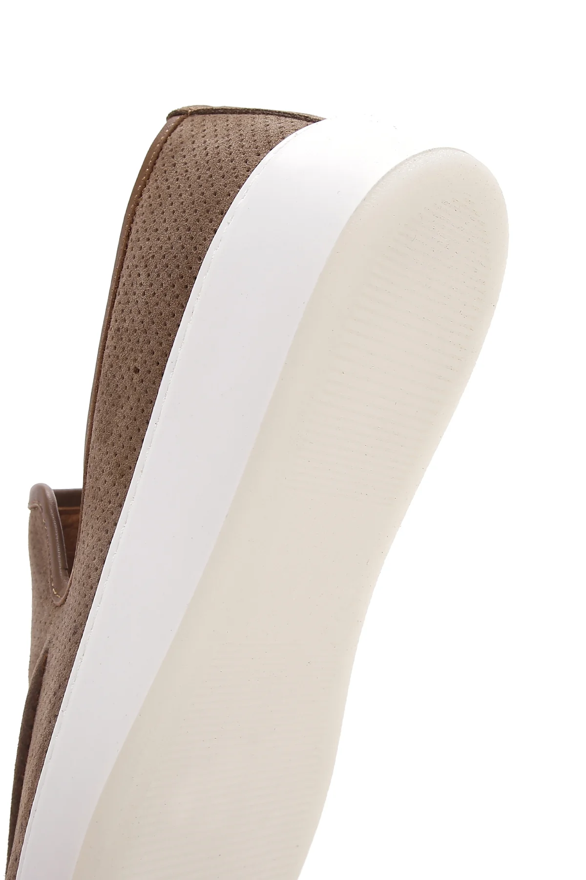 Erkek Vizon Süet Deri Spor Loafer - Image 8